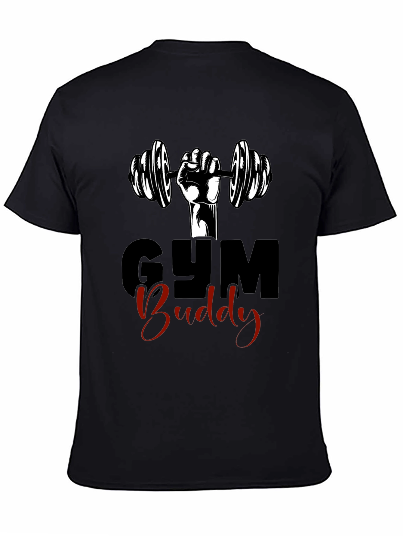 Gym Buddy Black Graphic Tee