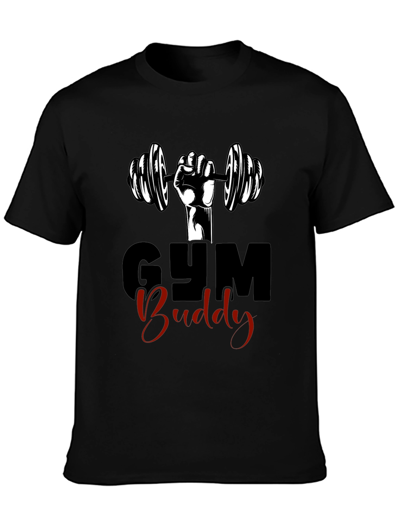 Gym Buddy Black Graphic Tee