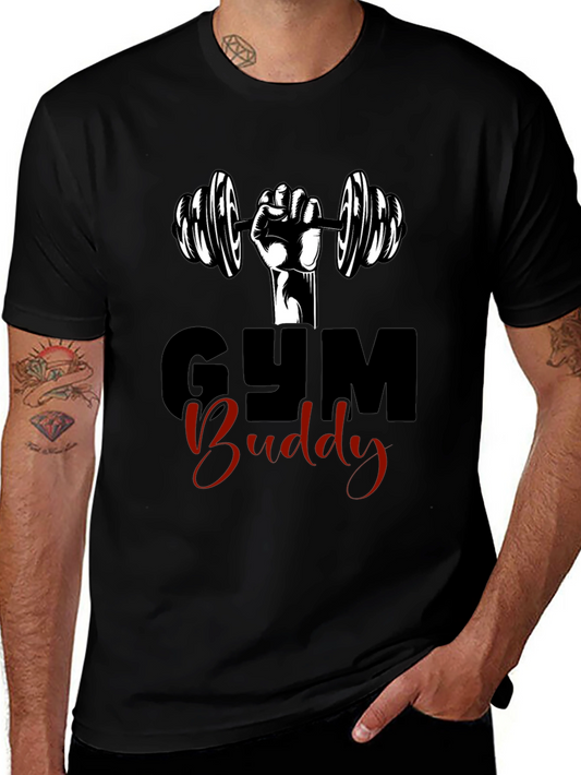 Gym Buddy Black Graphic Tee