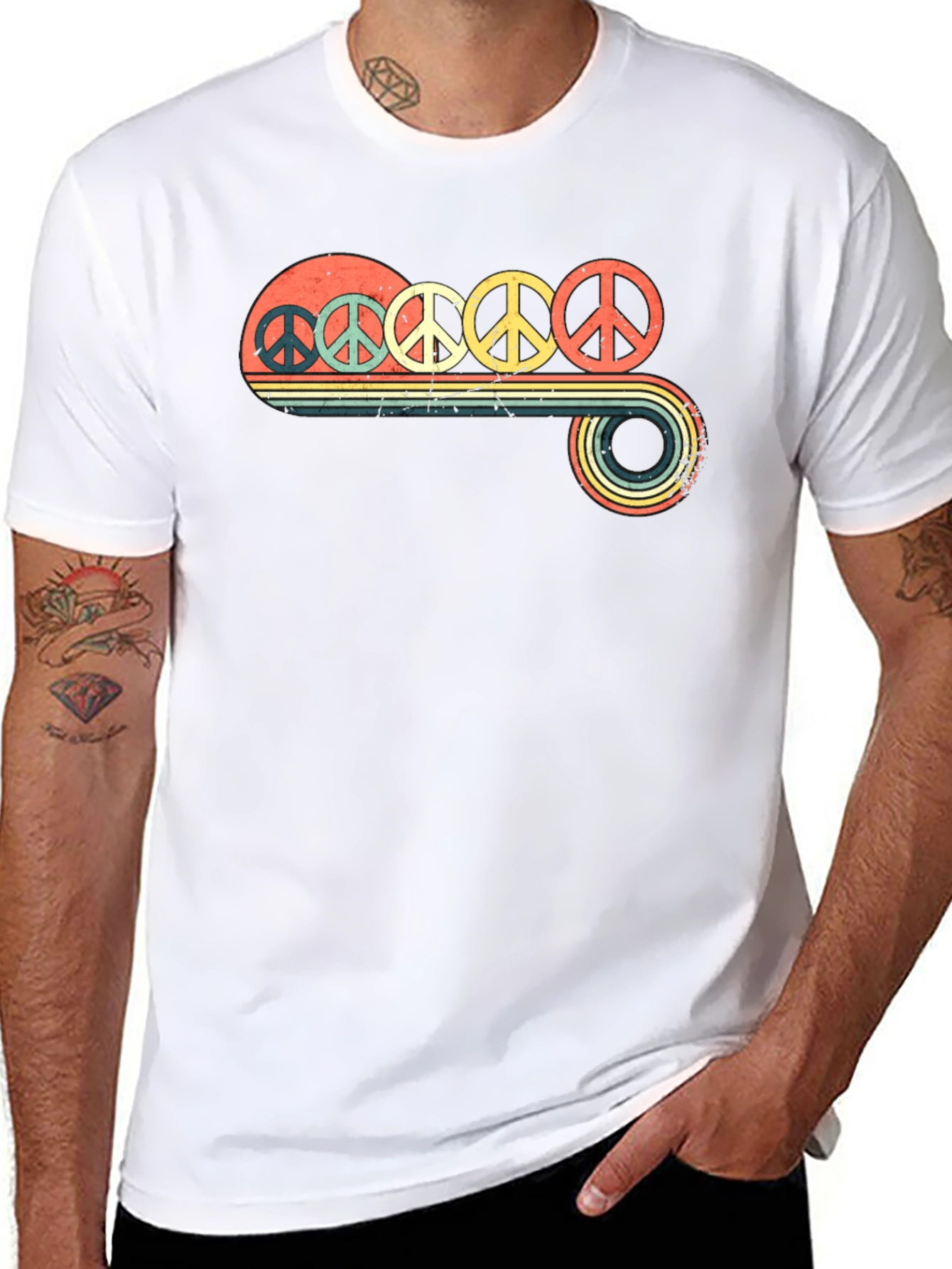 Retro Peace Sign Graphic T-Shirt