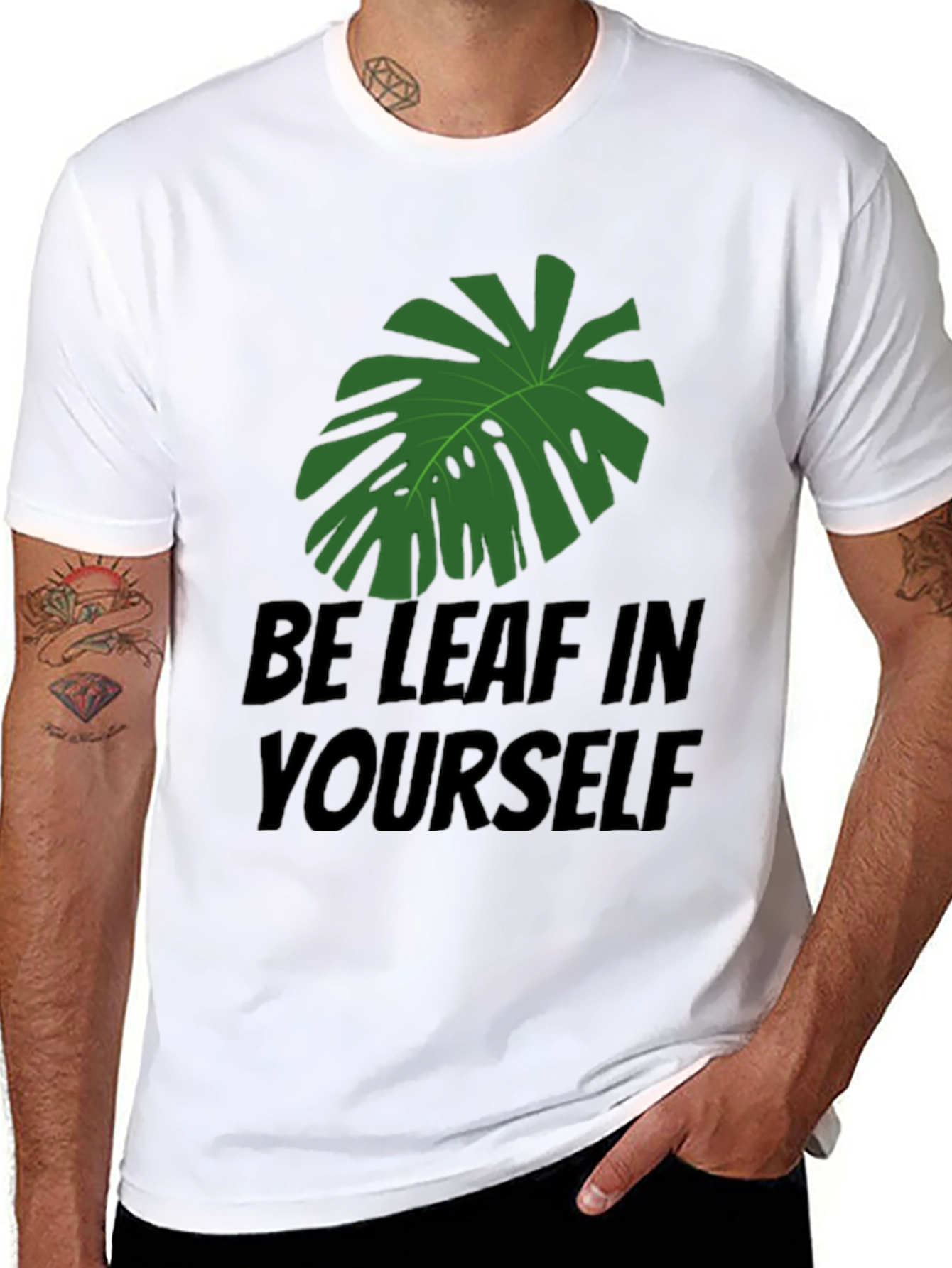 Be-Leaf In Yourself Graphic Tee - Trendy Comfy