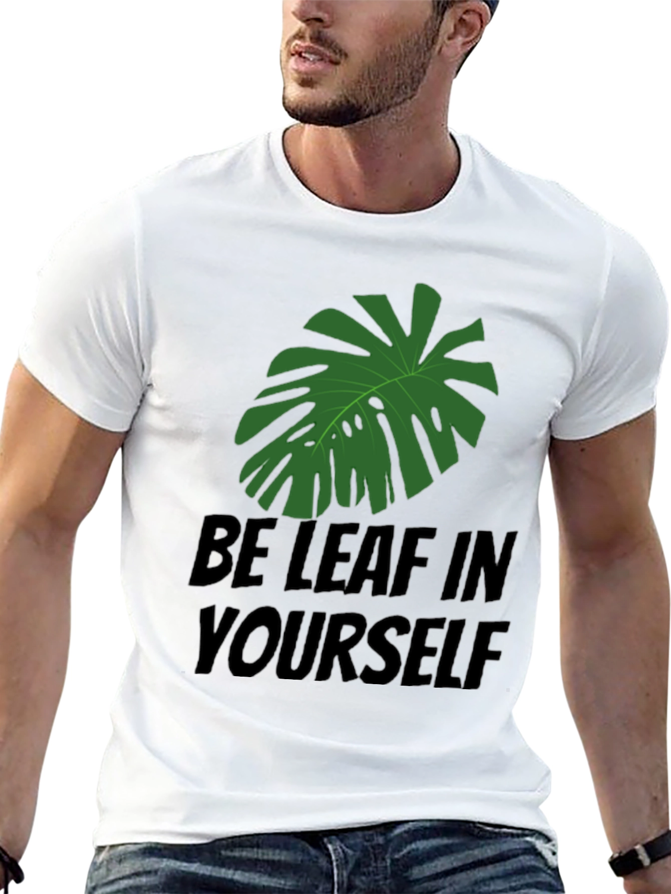 Be-Leaf In Yourself Graphic Tee - Trendy Comfy