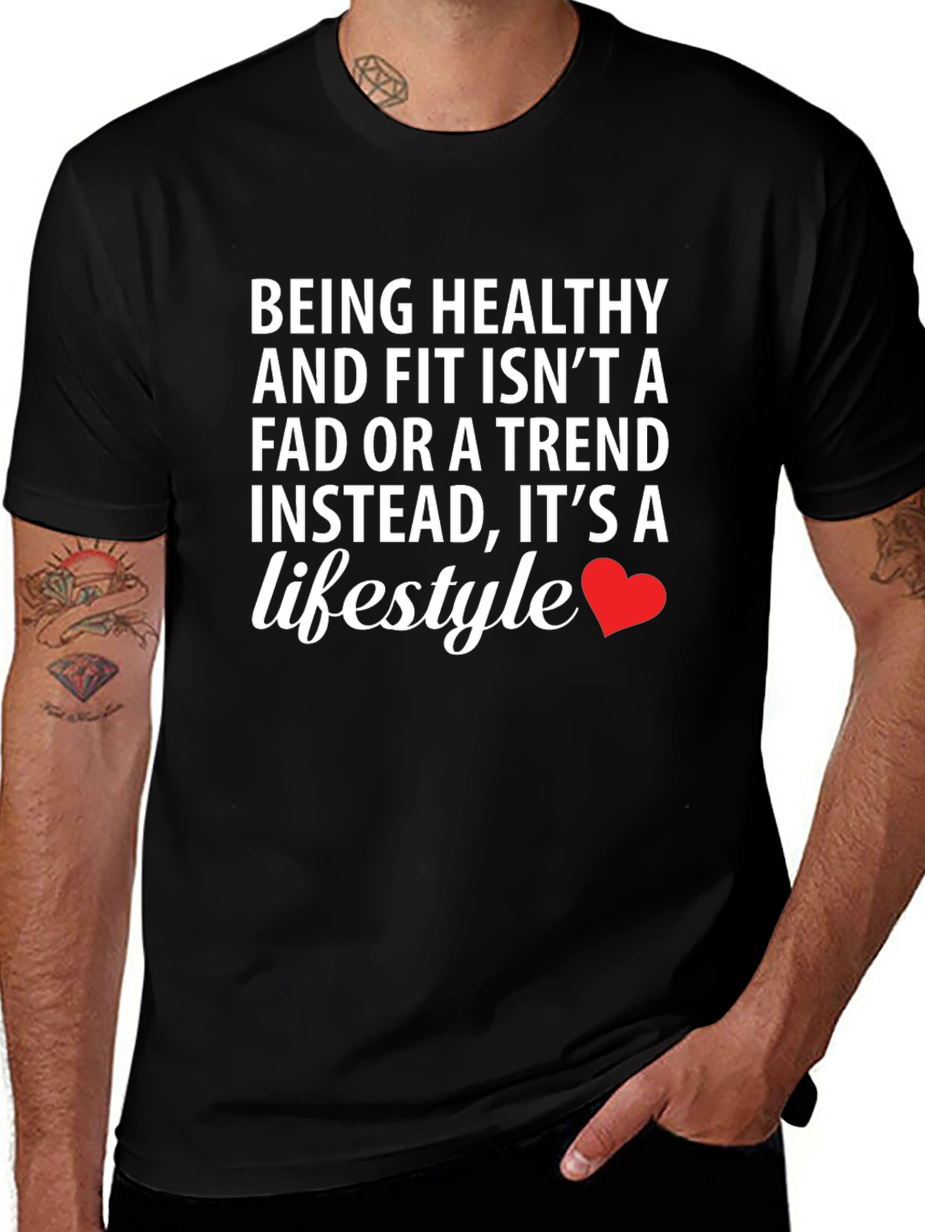Healthy Lifestyle Graphic Tee - Black