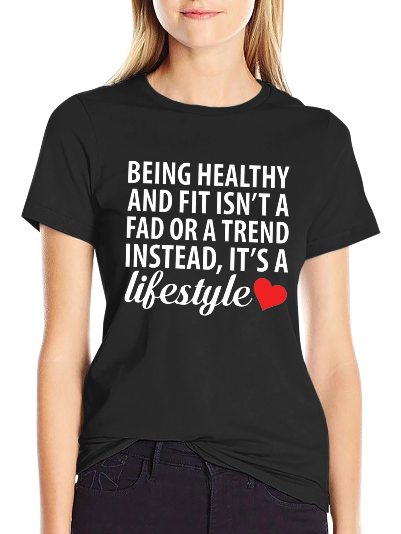 Healthy Lifestyle Graphic Tee - Black