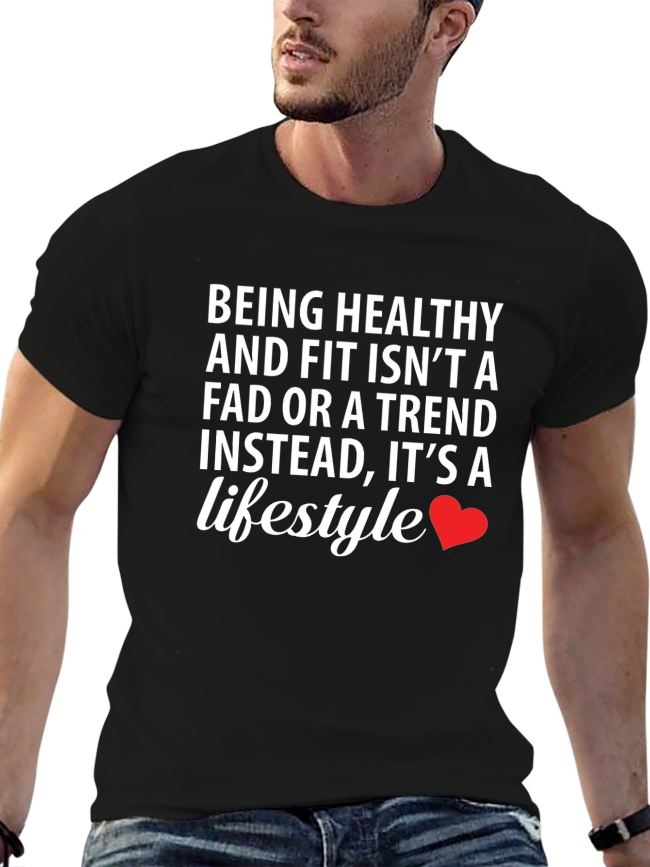 Healthy Lifestyle Graphic Tee - Black