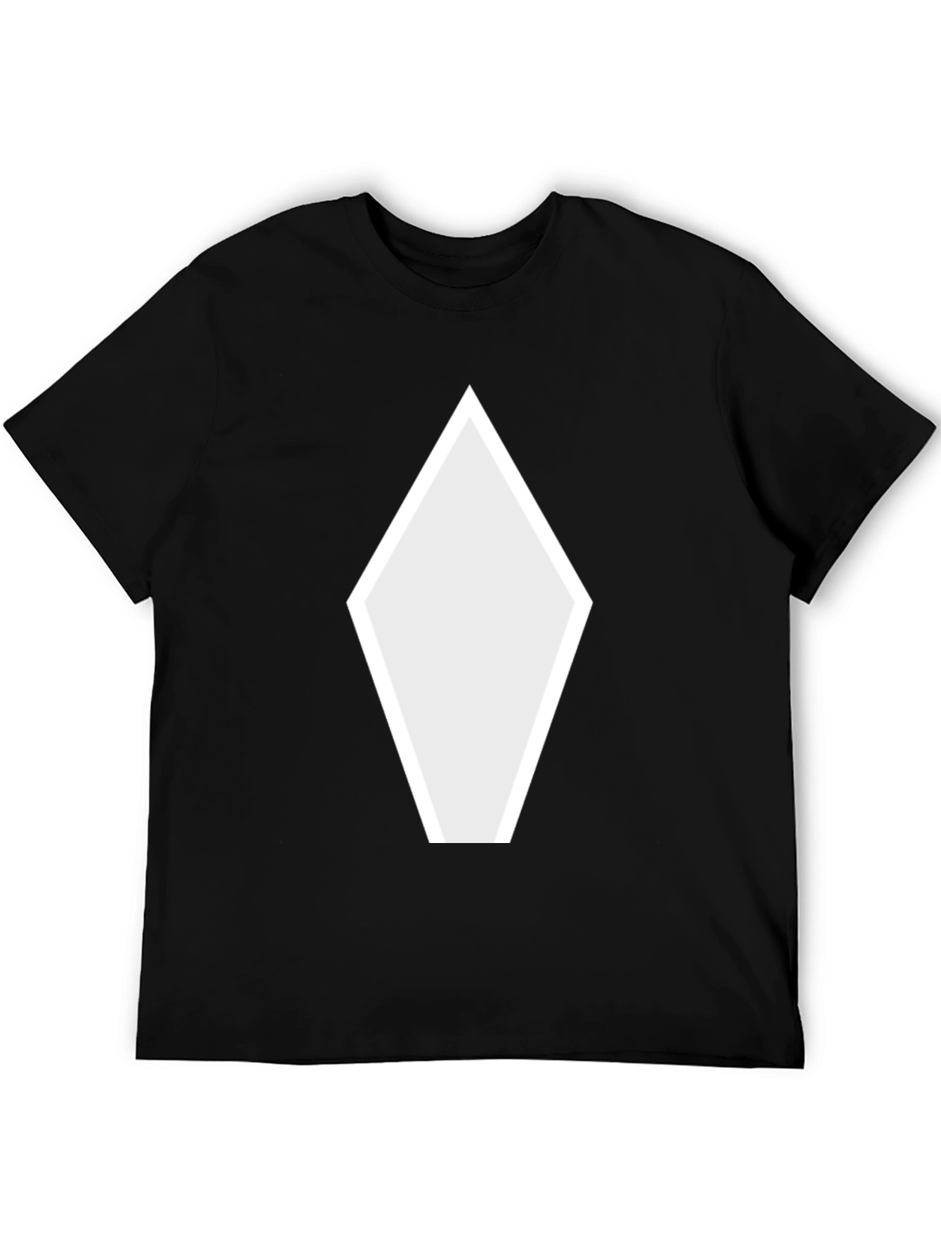 Geometric Diamond Graphic Black T-Shirt
