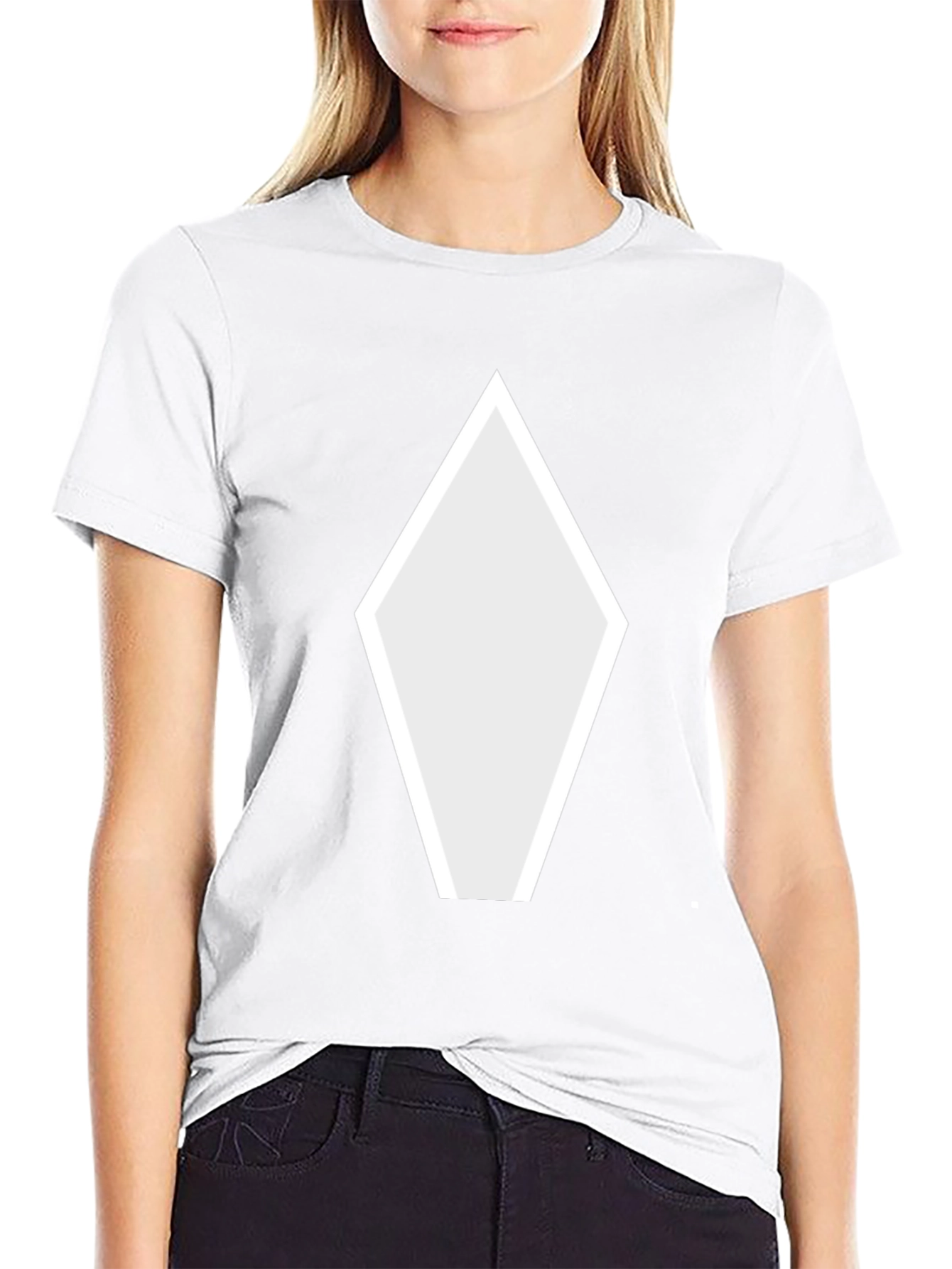 Geometric Diamond Graphic Black T-Shirt