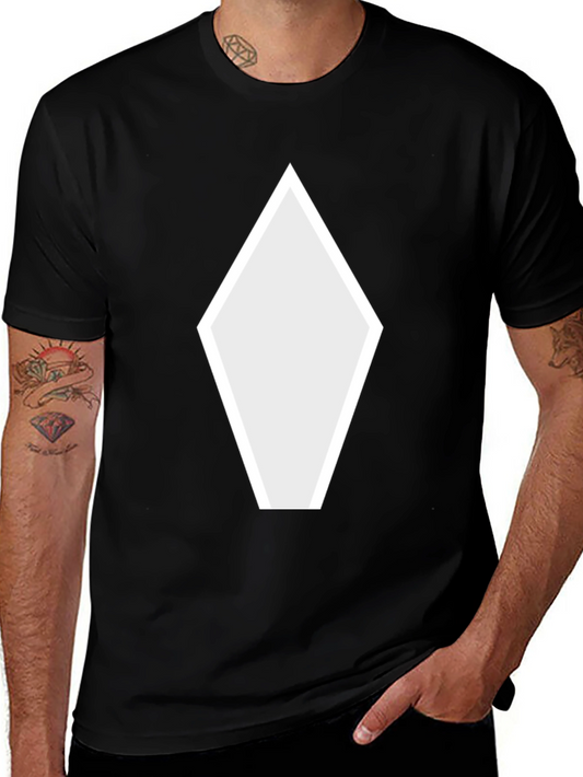 Geometric Diamond Graphic Black T-Shirt