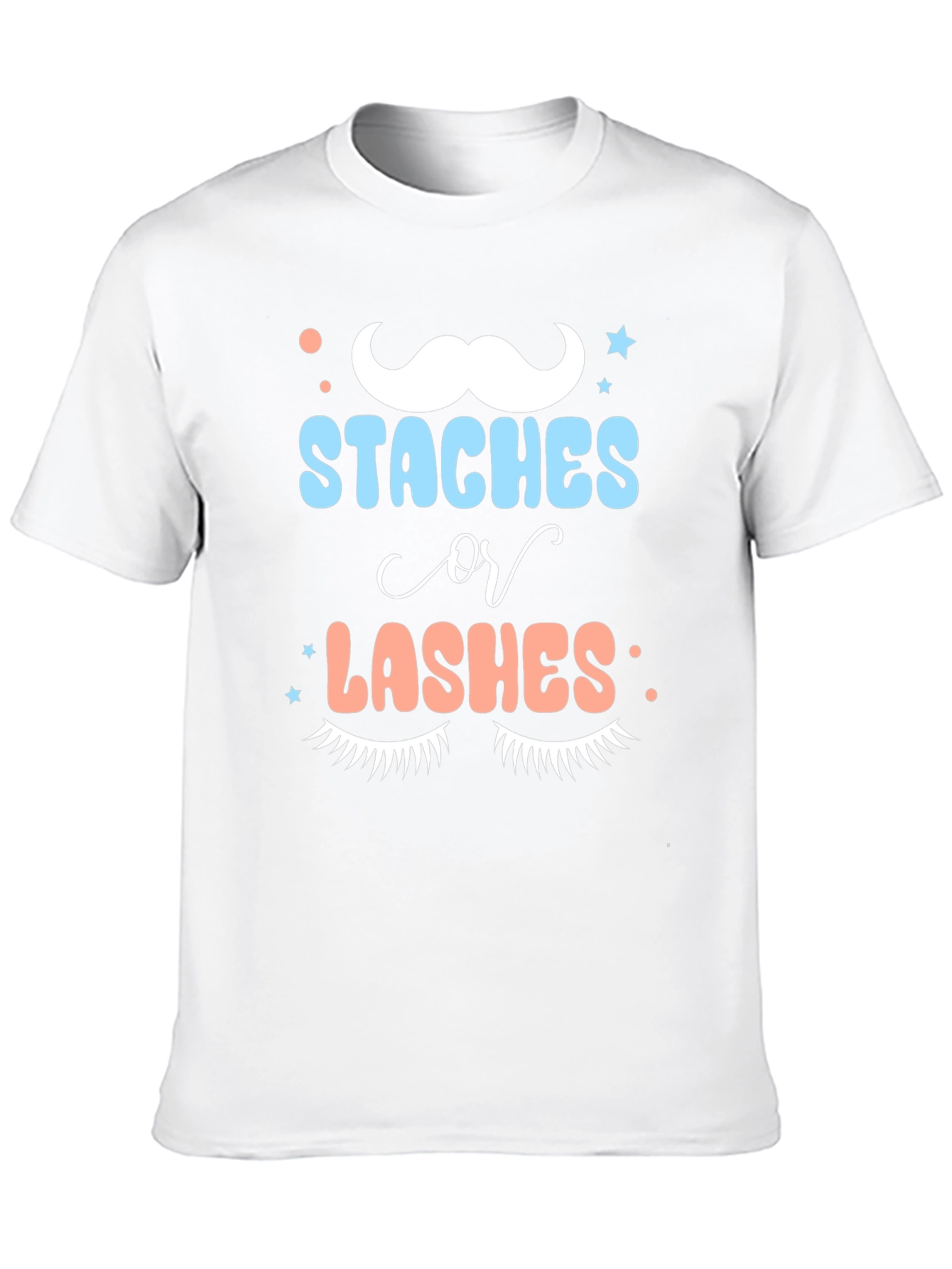 Staches or Lashes Gender Reveal T-Shirt