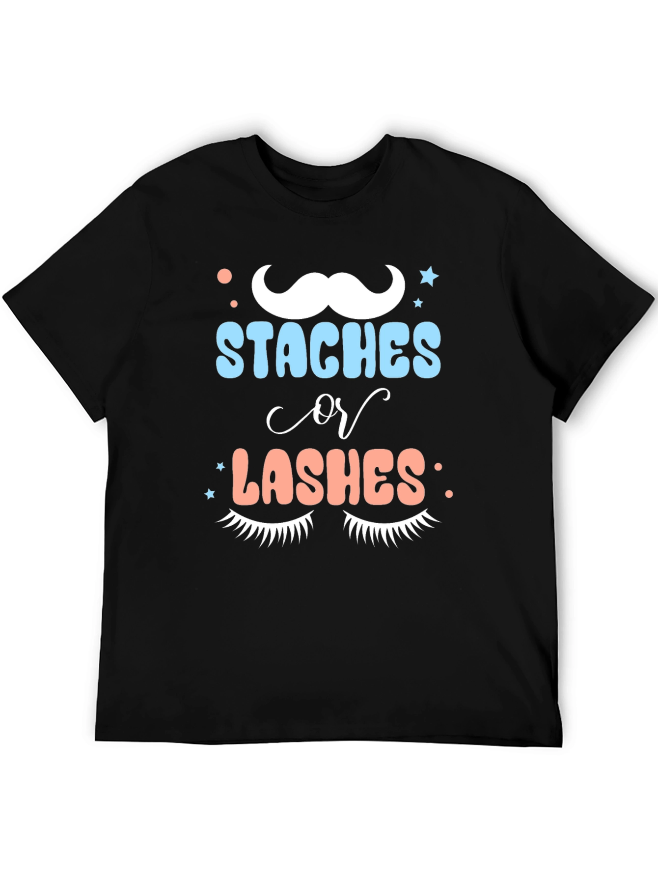 Staches or Lashes Gender Reveal T-Shirt