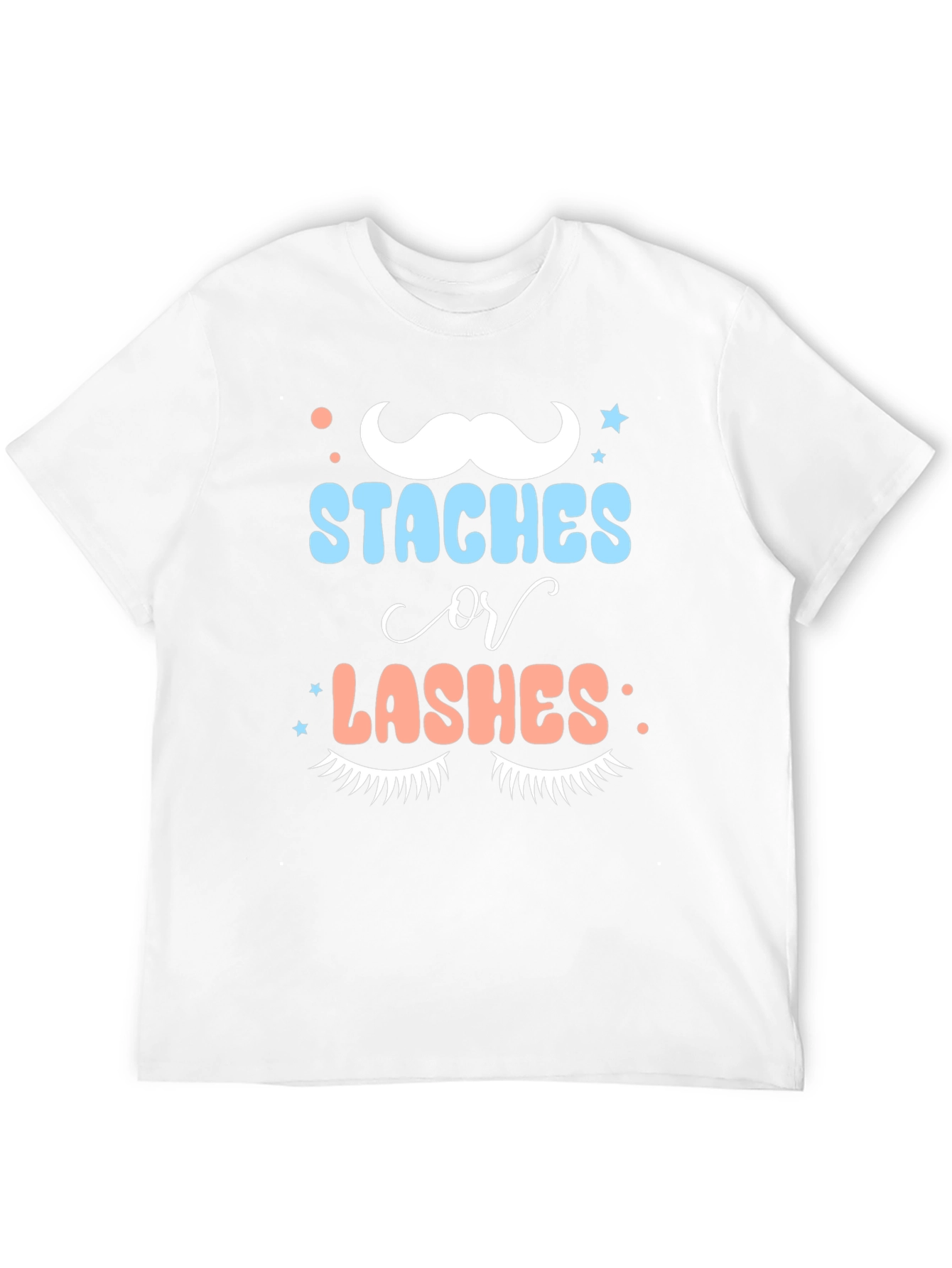 Staches or Lashes Gender Reveal T-Shirt