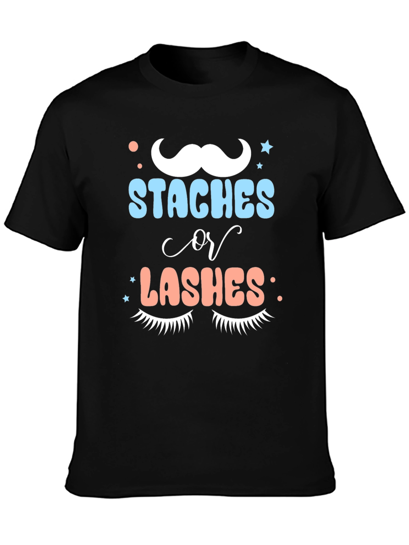 Staches or Lashes Gender Reveal T-Shirt