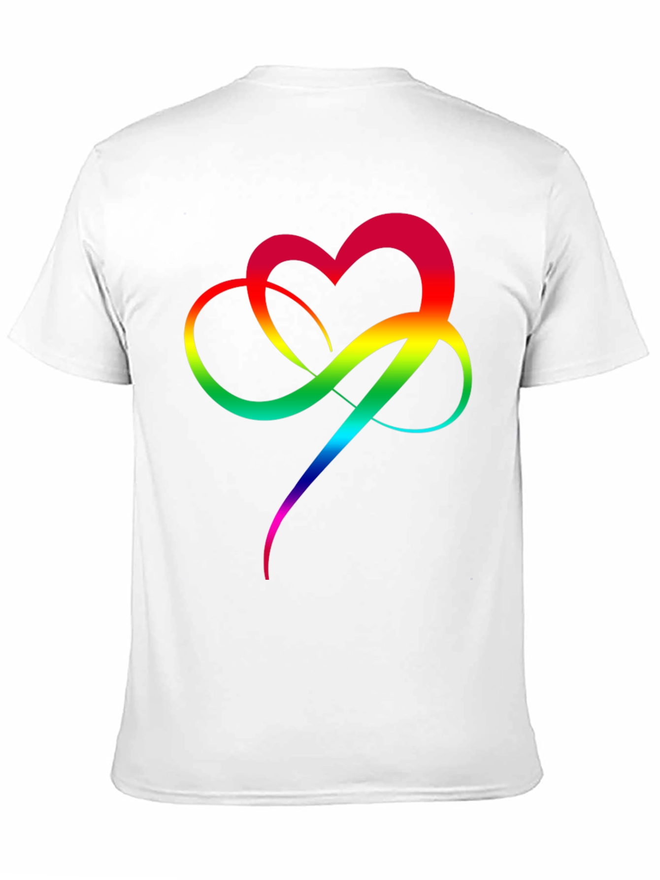 Rainbow Heart Infinity Symbol T-Shirt - Black