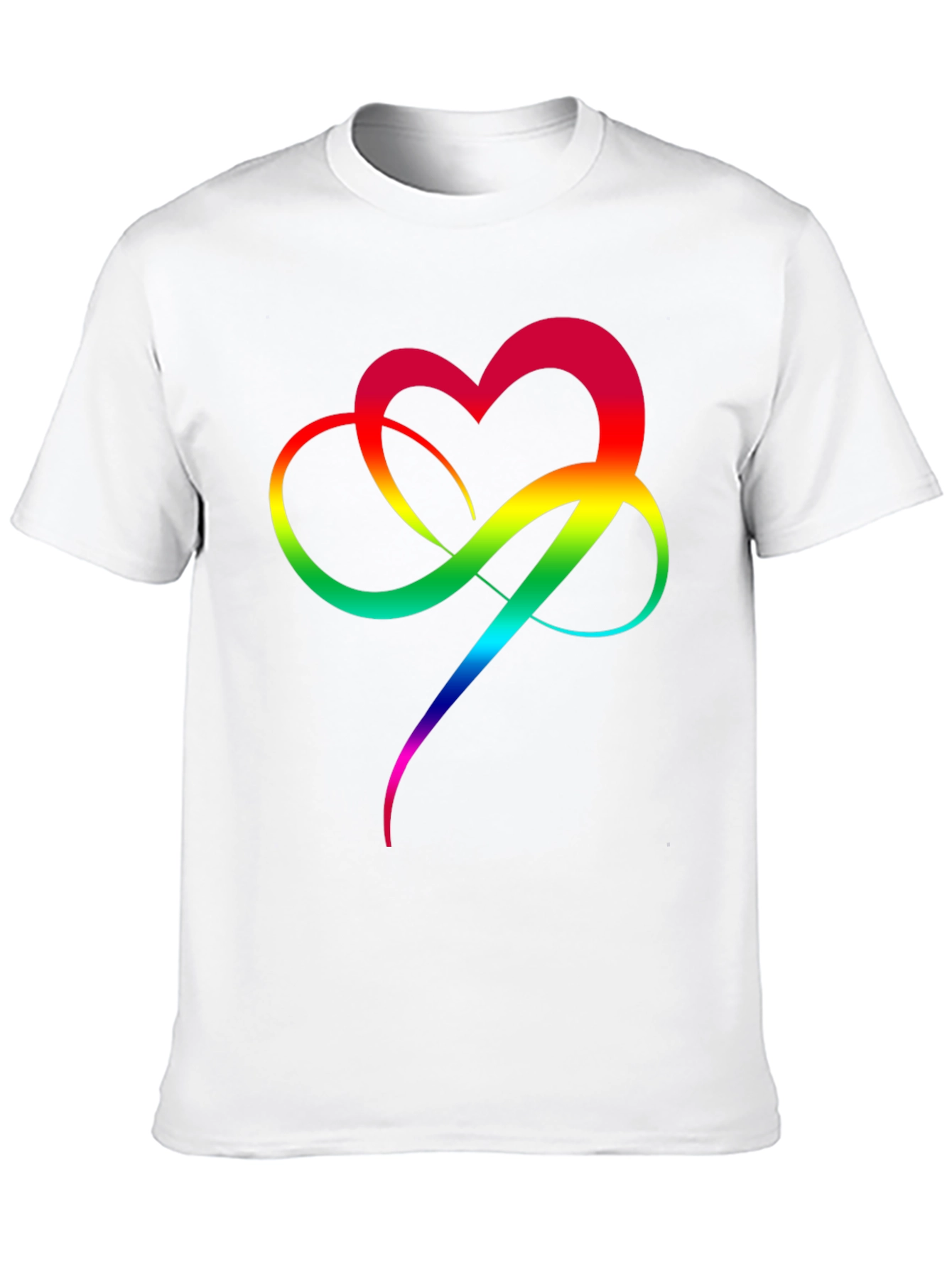 Rainbow Heart Infinity Symbol T-Shirt - Black