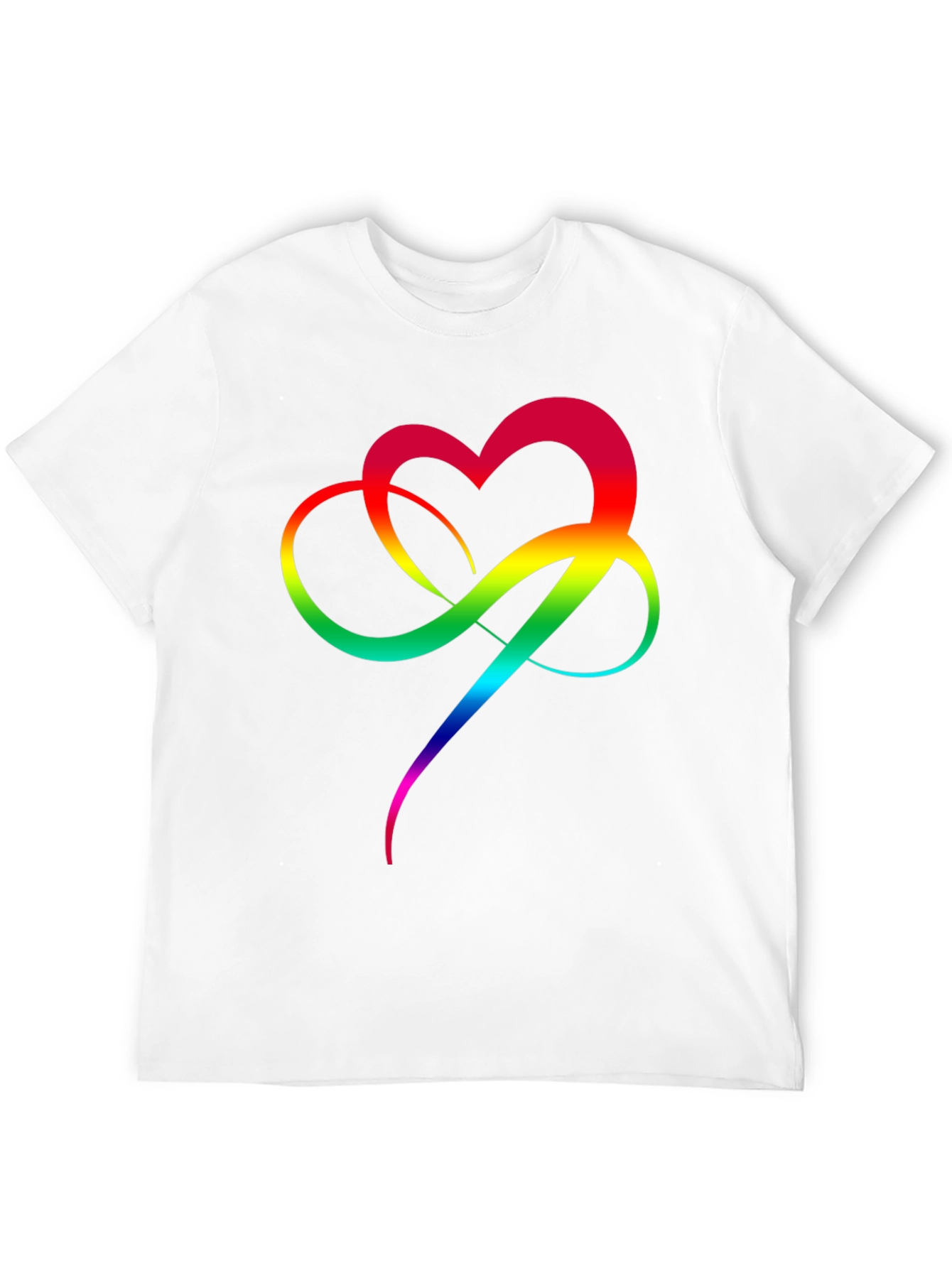 Rainbow Heart Infinity Symbol T-Shirt - Black