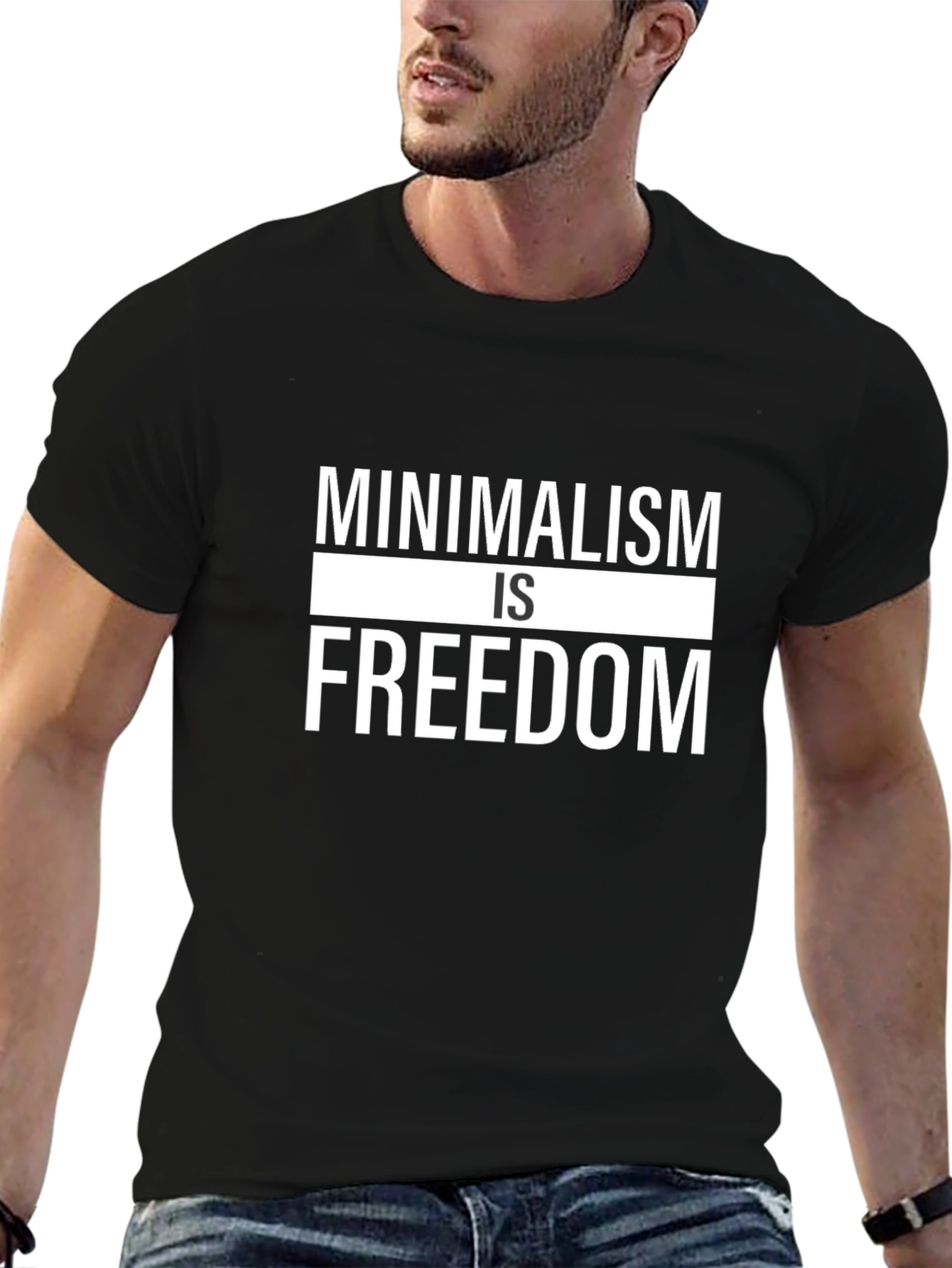 Minimalism is Freedom Graphic Tee - Stylish Black T-Shirt