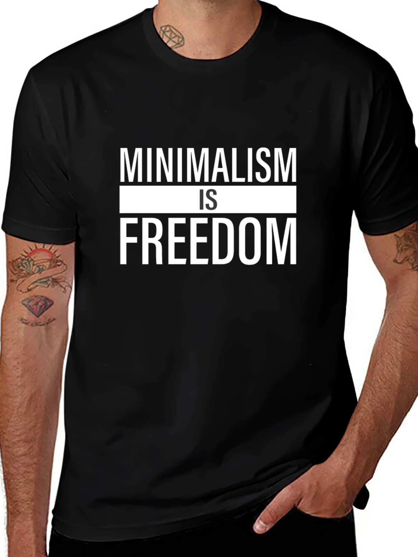 Minimalism is Freedom Graphic Tee - Stylish Black T-Shirt