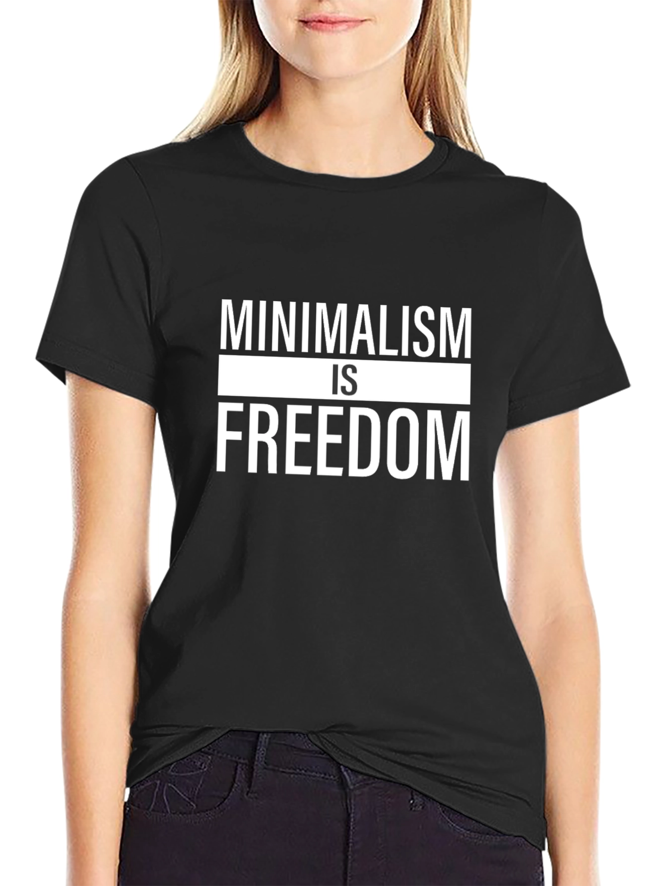 Minimalism is Freedom Graphic Tee - Stylish Black T-Shirt