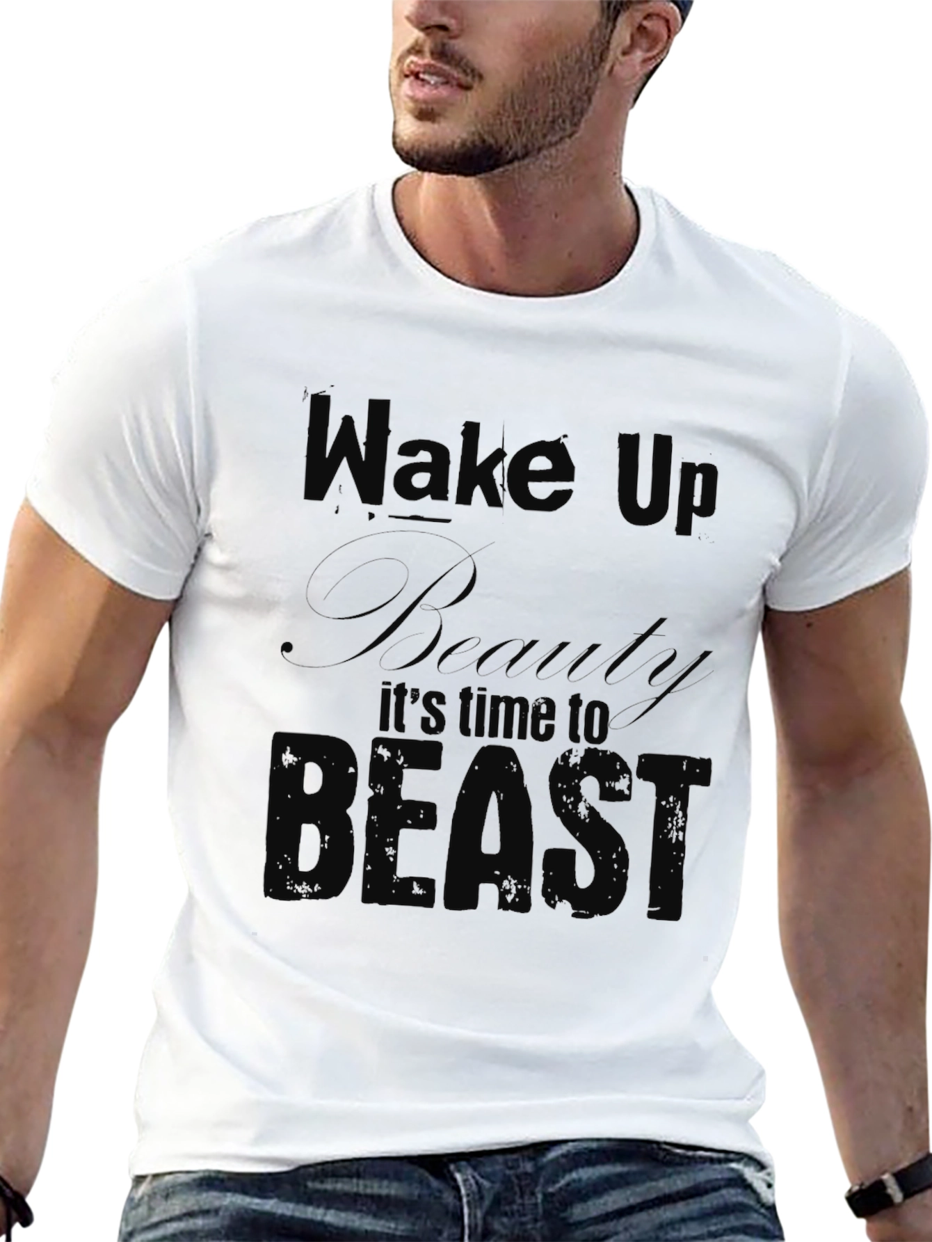 Wake Up Beauty Its Time To Beast Black Tee