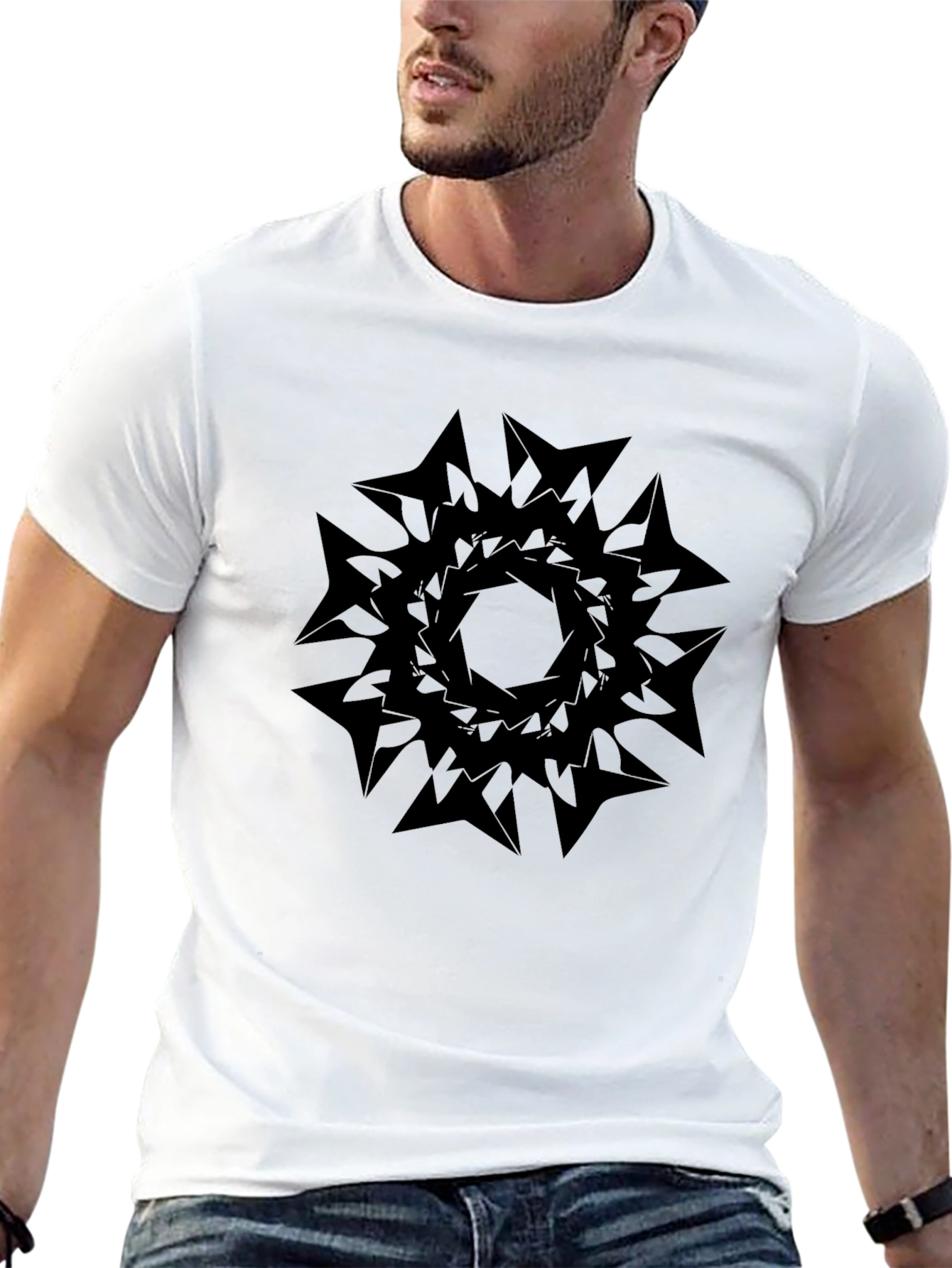 Geometric Mandala Black T-Shirt