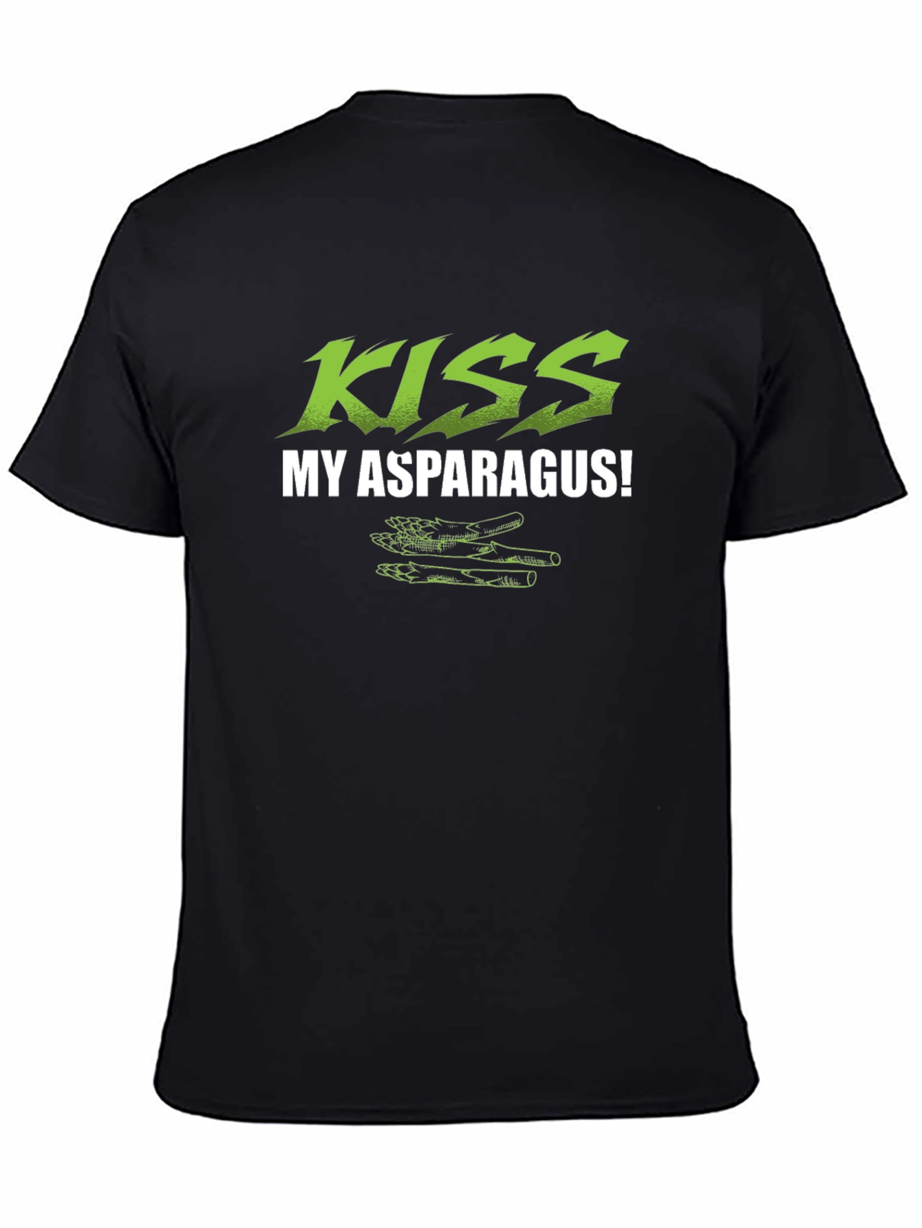 Kiss My Asparagus! Novelty Black T-Shirt