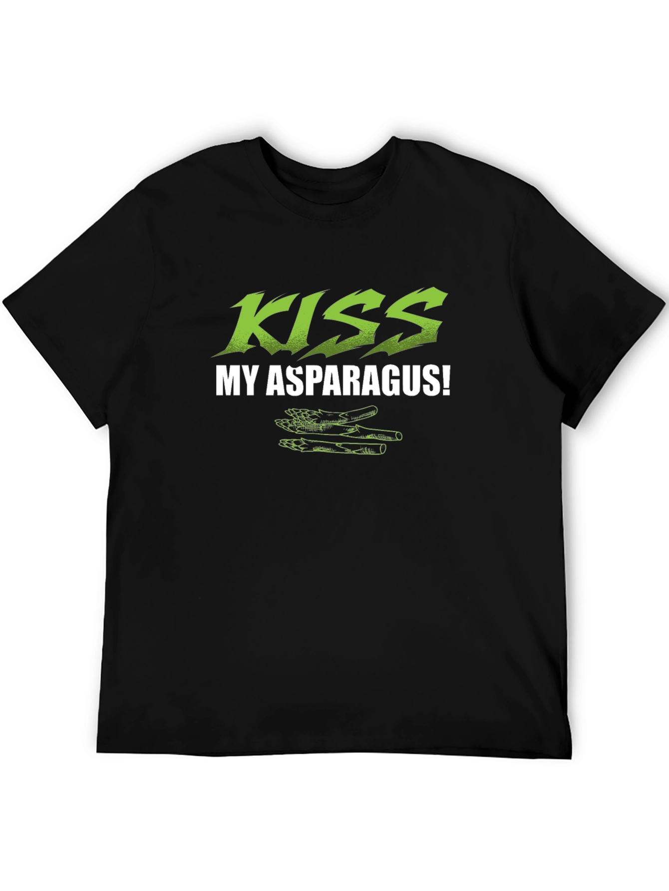 Kiss My Asparagus! Novelty Black T-Shirt