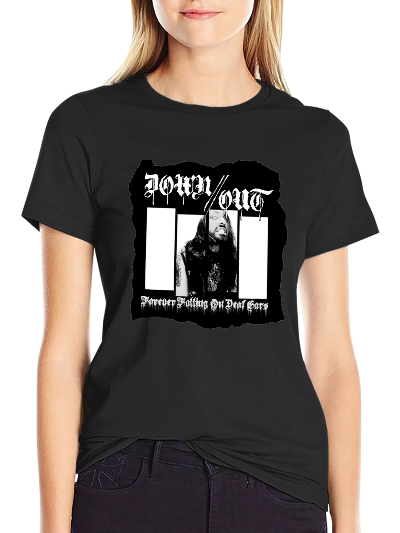 Down Out T-Shirt: Forever Falling On Deaf Ears