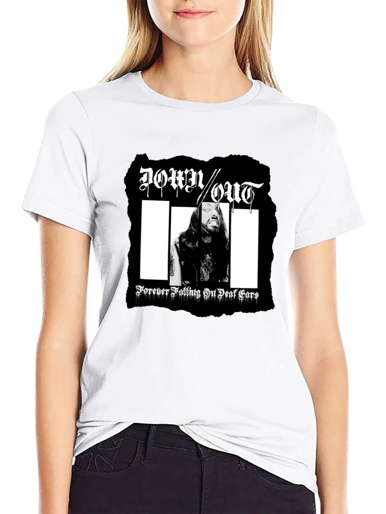 Down Out T-Shirt: Forever Falling On Deaf Ears