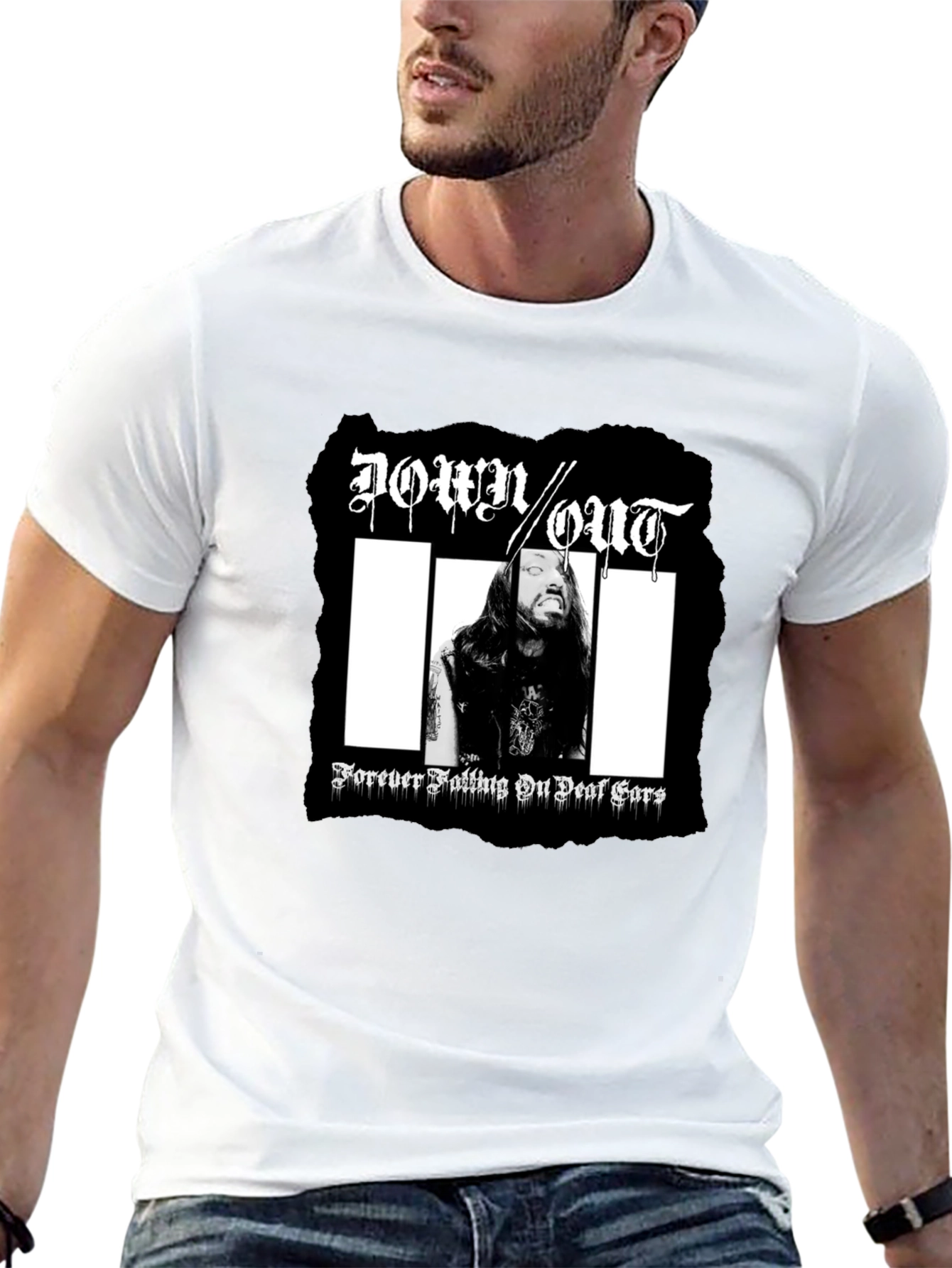 Down Out T-Shirt: Forever Falling On Deaf Ears