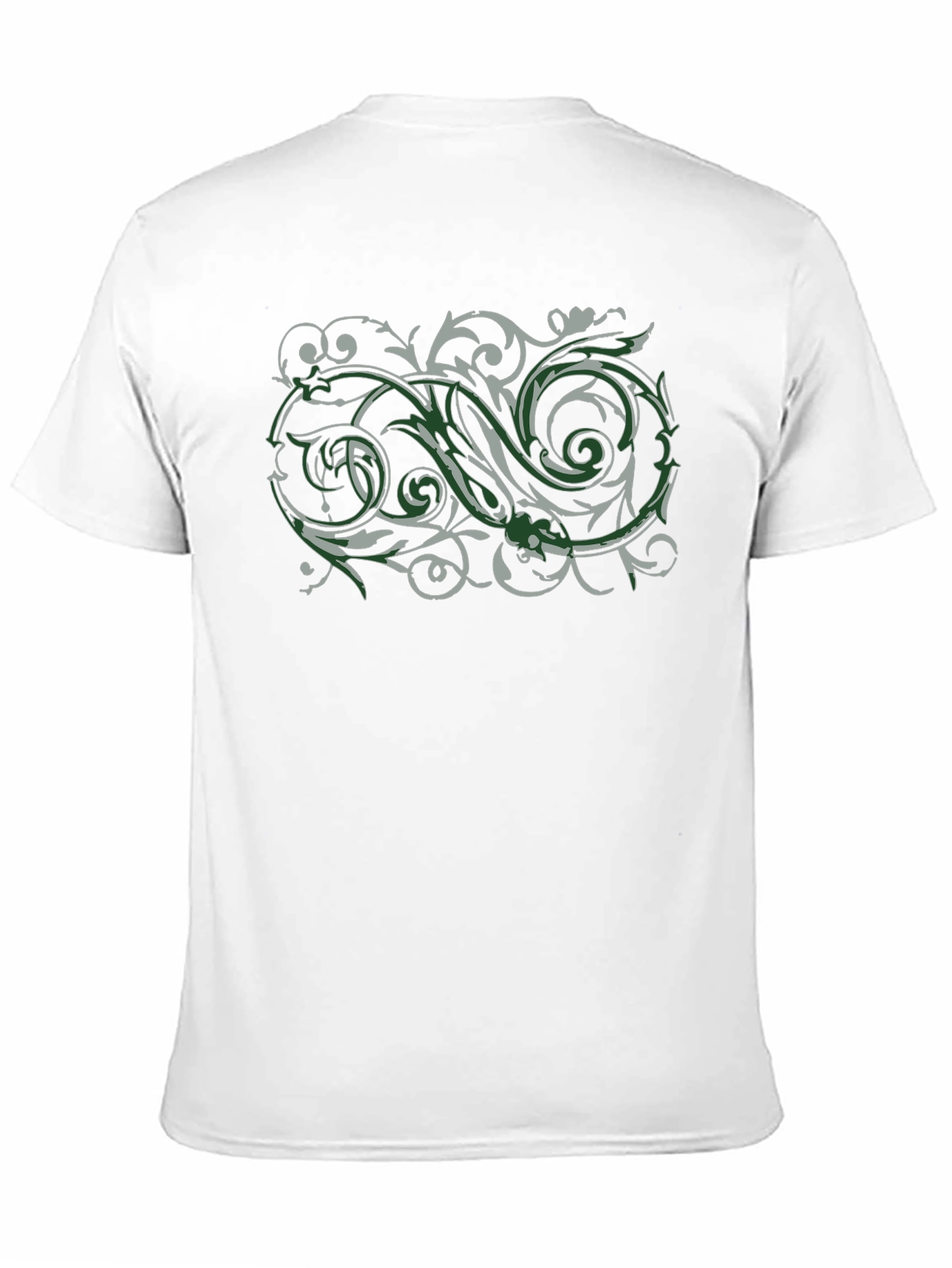 Ornate Scrollwork Graphic Black T-Shirt