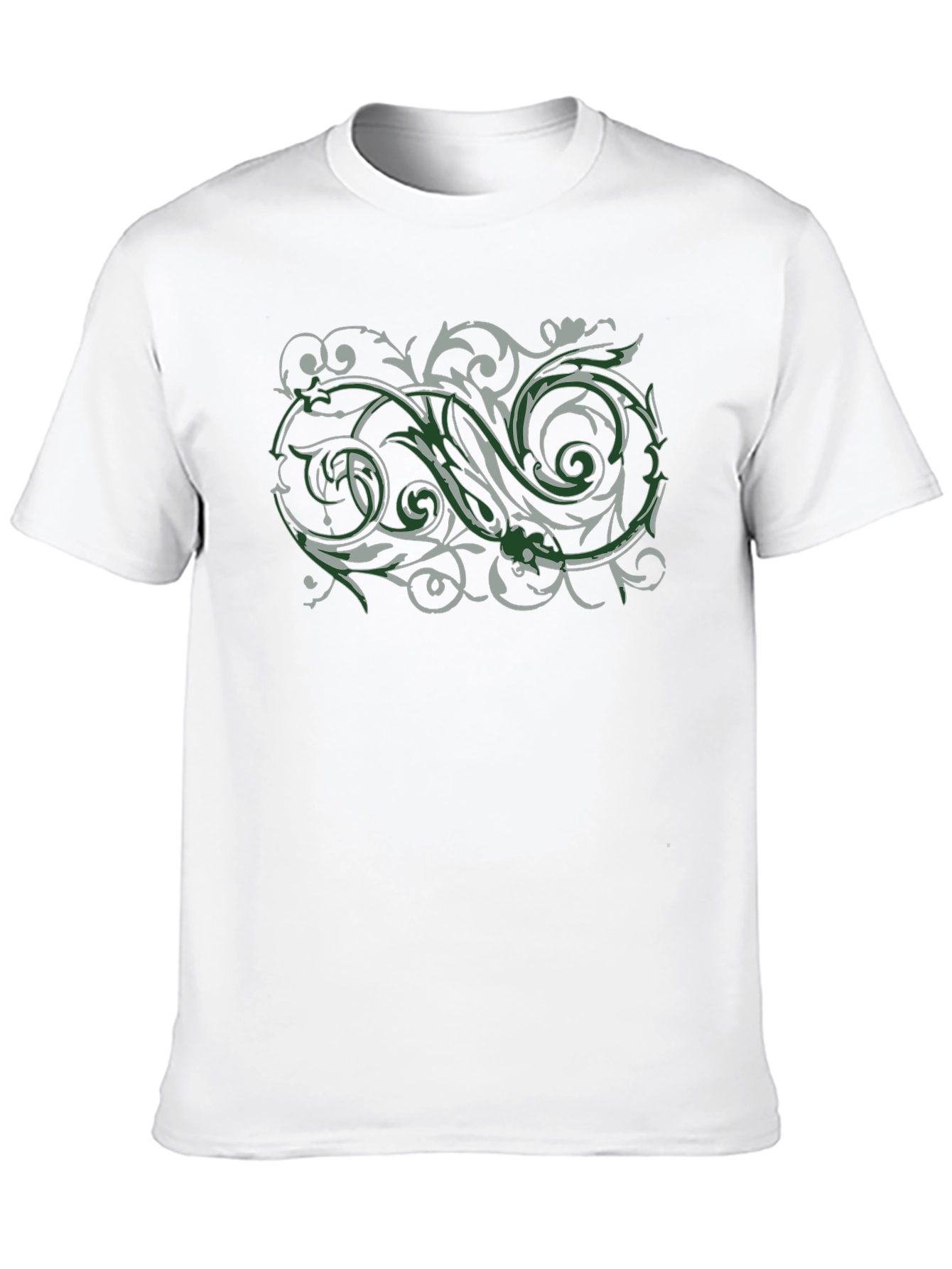 Ornate Scrollwork Graphic Black T-Shirt