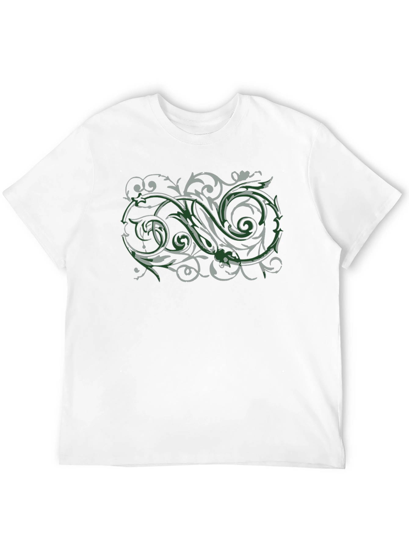 Ornate Scrollwork Graphic Black T-Shirt