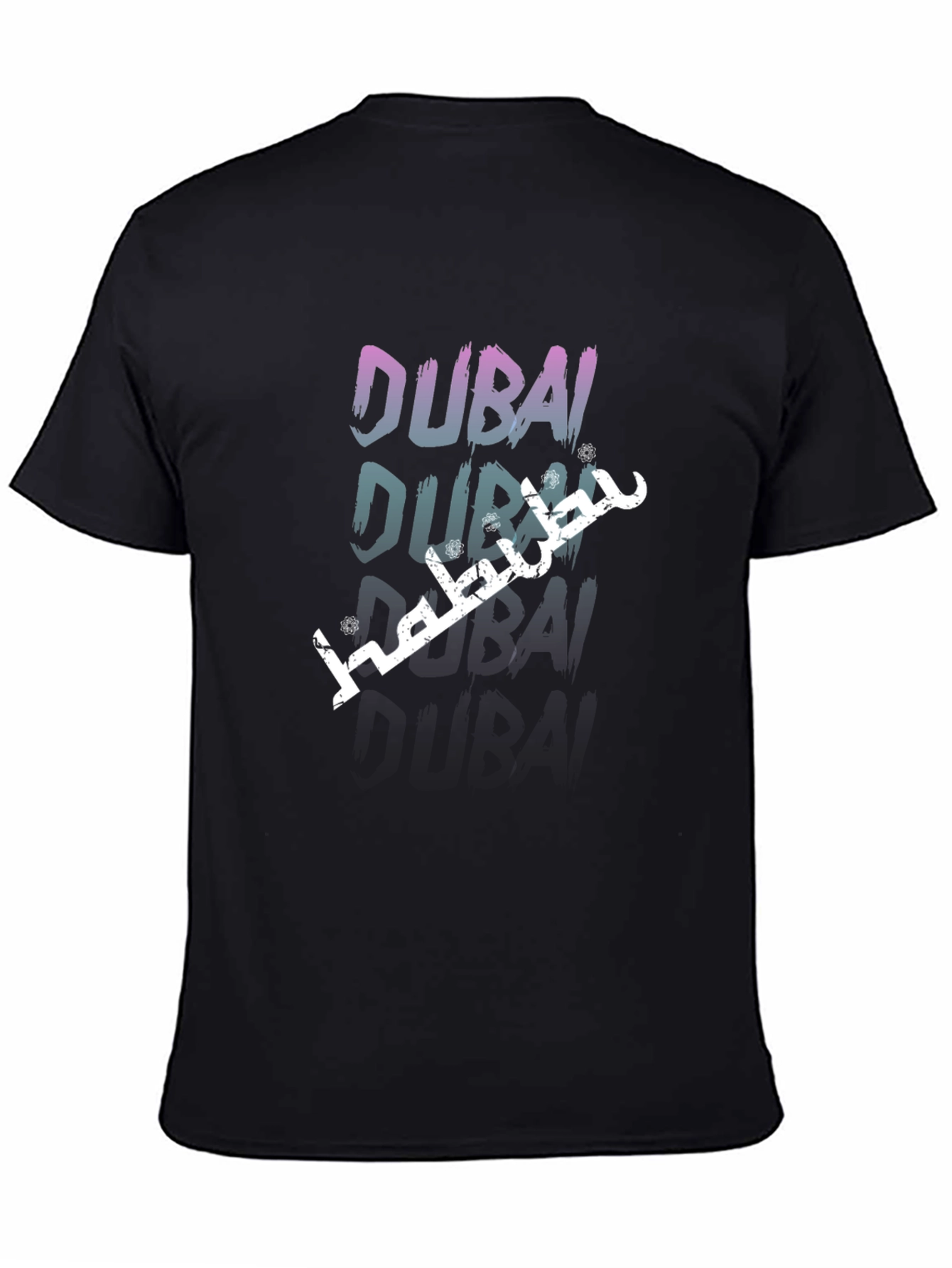 Dubai Text Graphic Black T-Shirt