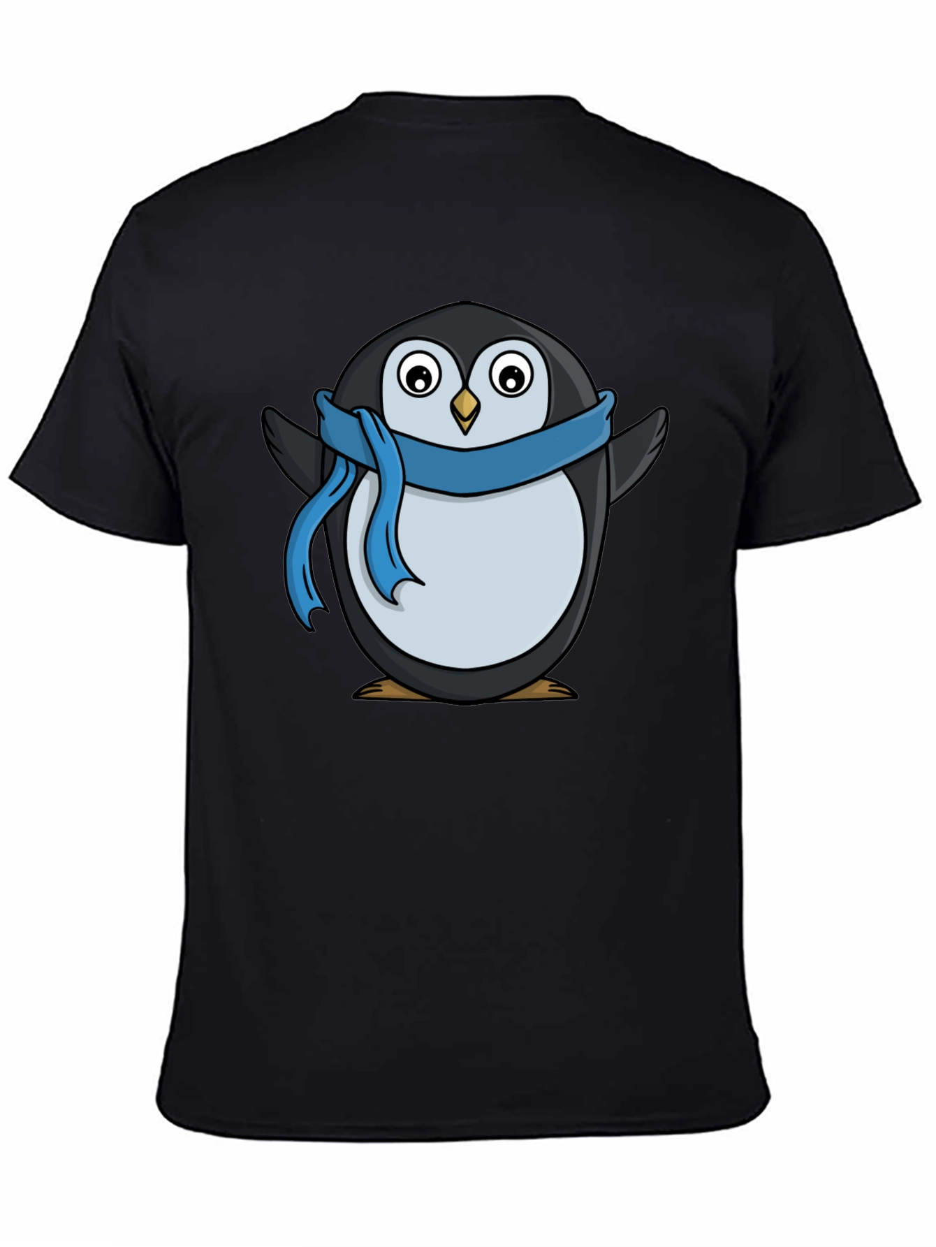Penguin Scarf T-Shirt - Black