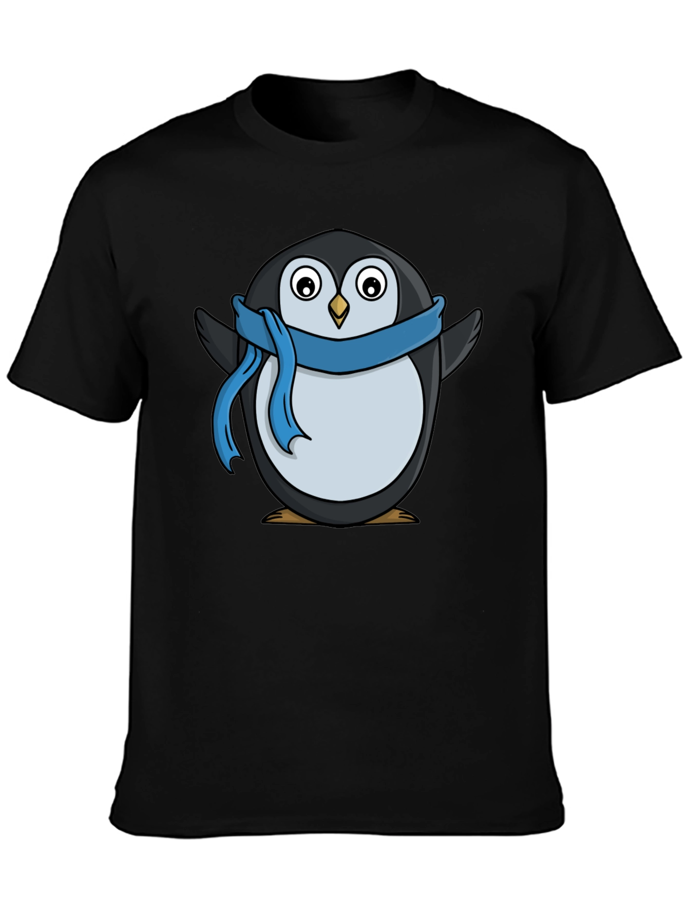 Penguin Scarf T-Shirt - Black