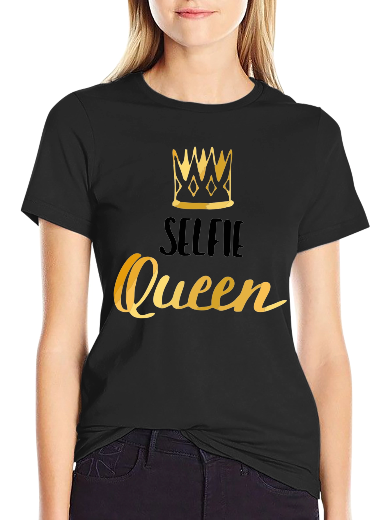 Selfie Queen Black Graphic Tee