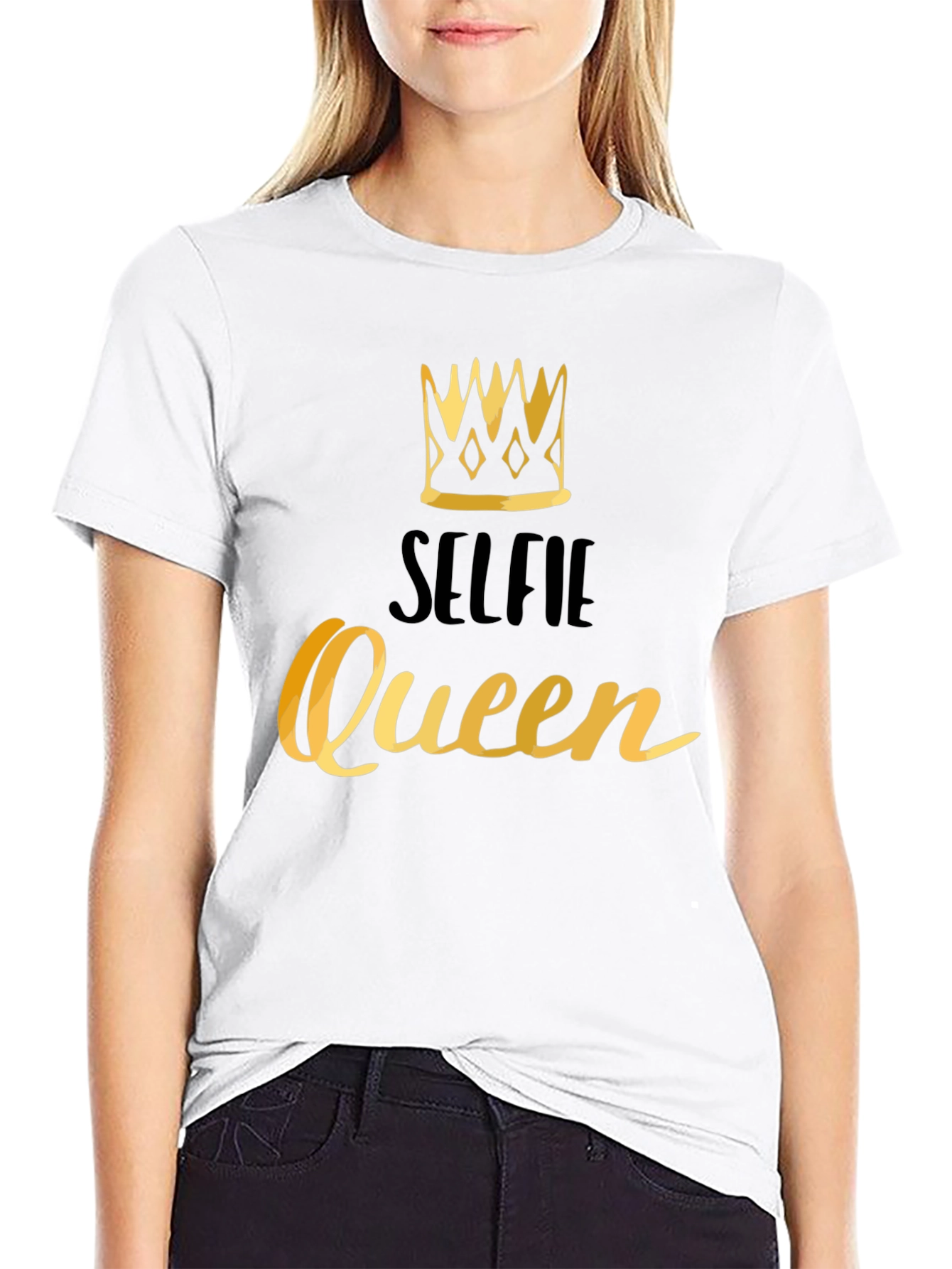 Selfie Queen Black Graphic Tee