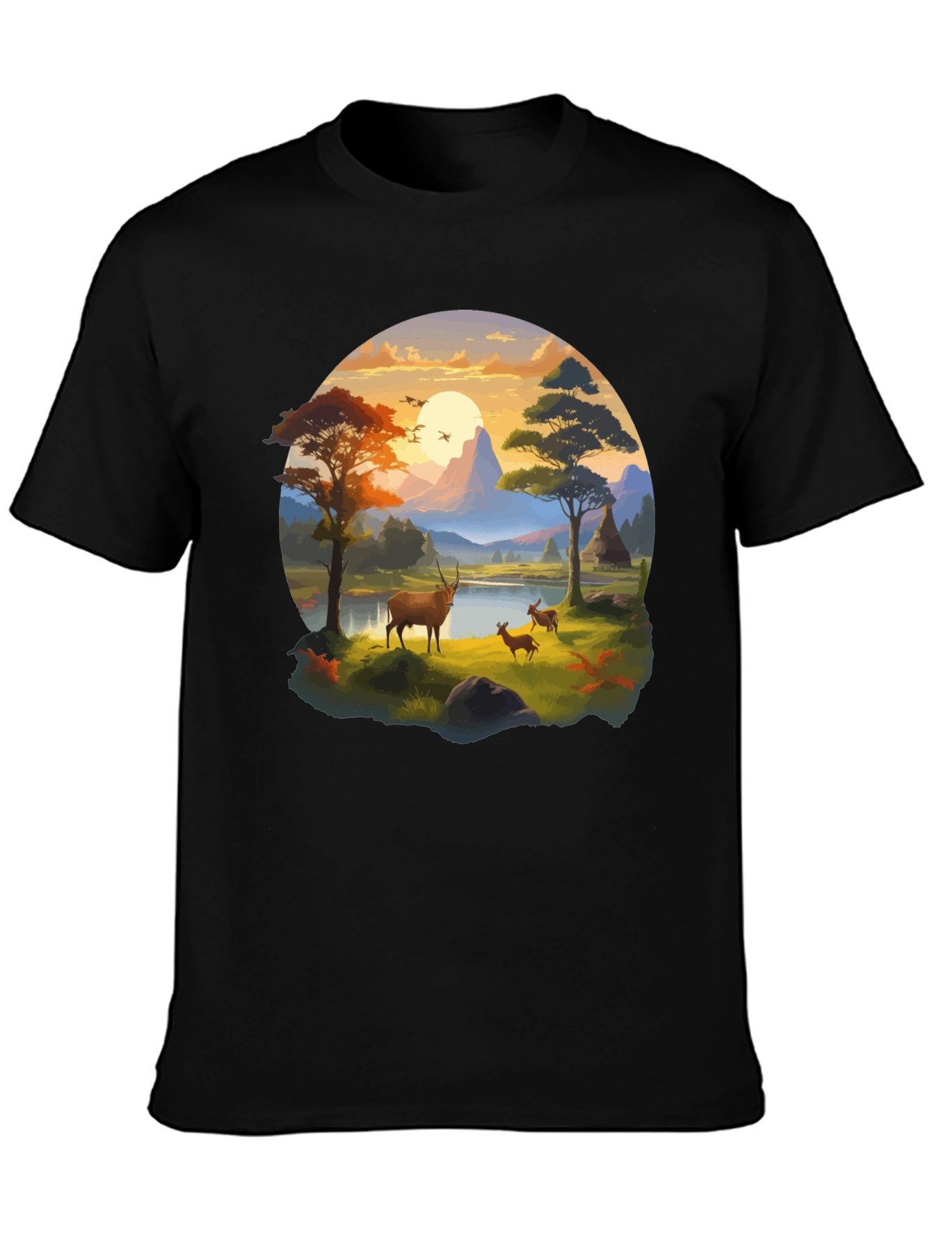 Wildlife Landscape Graphic T-Shirt