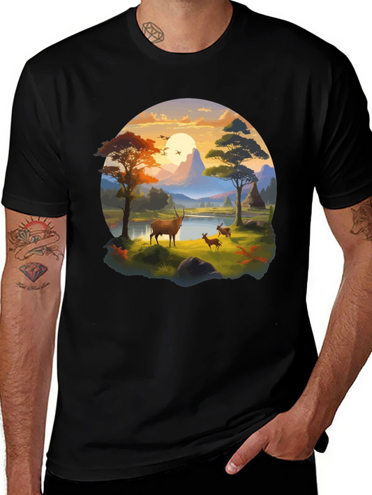Wildlife Landscape Graphic T-Shirt