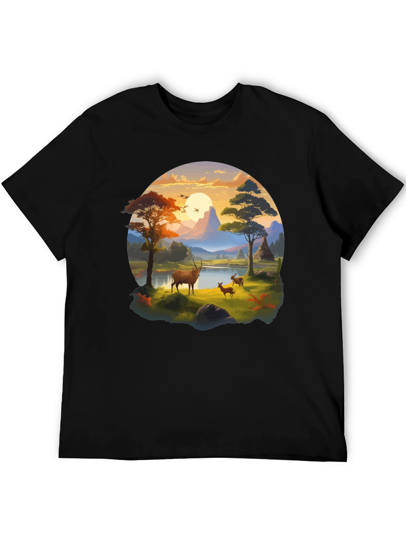 Wildlife Landscape Graphic T-Shirt