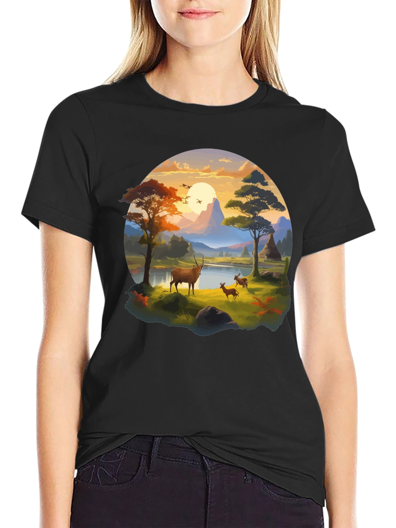 Wildlife Landscape Graphic T-Shirt