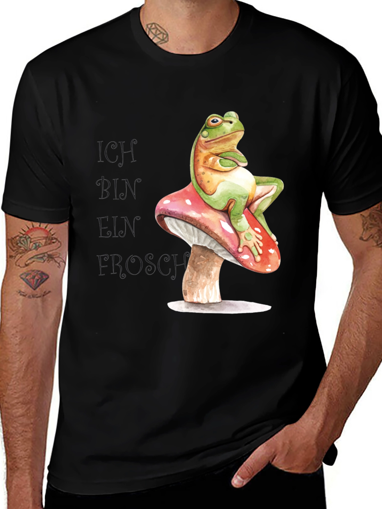 Frog on Mushroom Graphic Tee