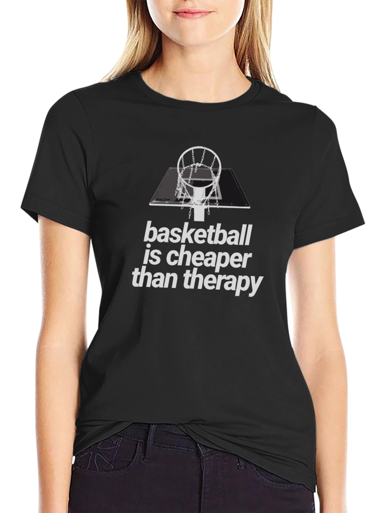 Basketball is Cheaper Than Therapy Graphic Tee