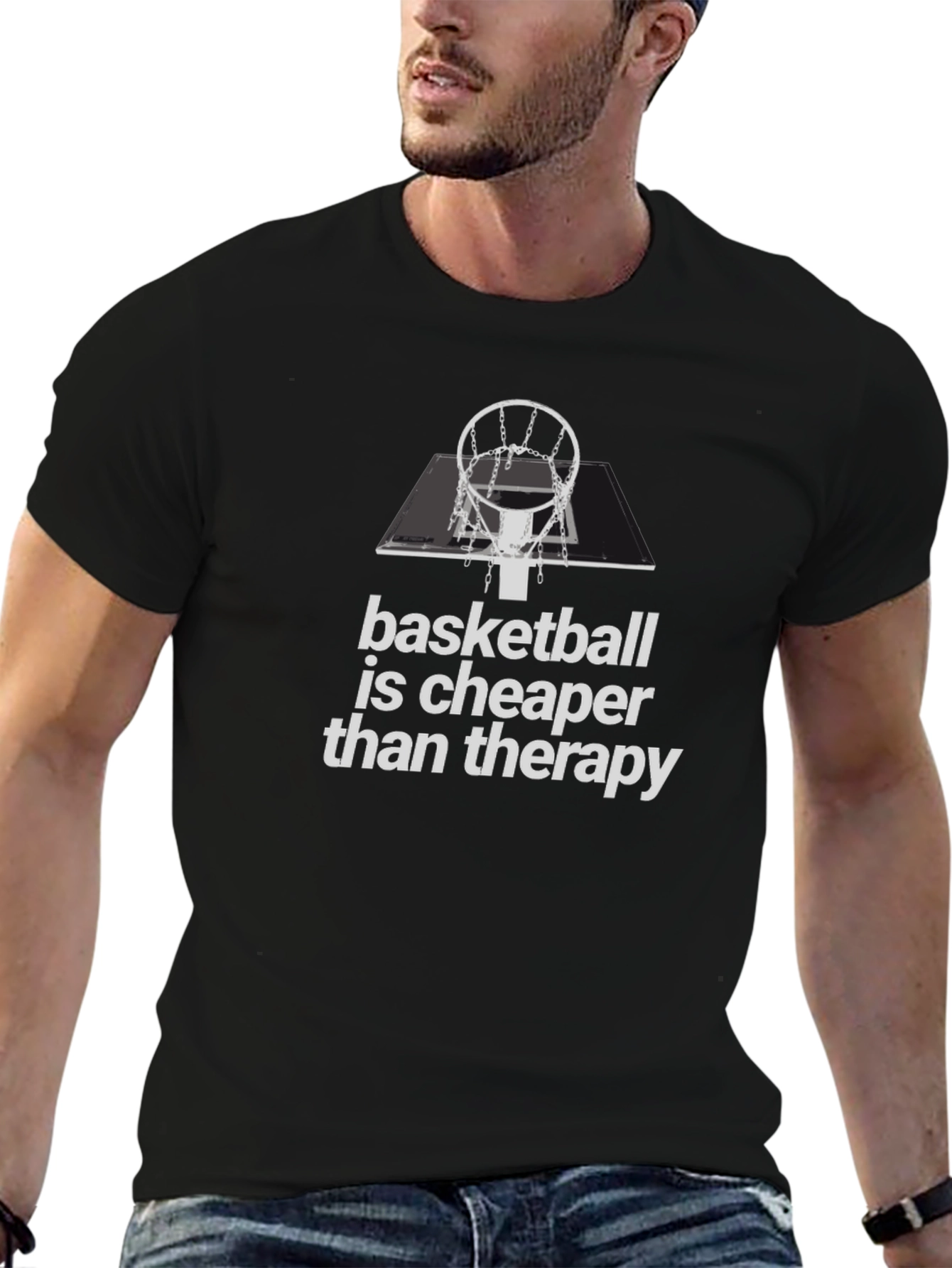 Basketball is Cheaper Than Therapy Graphic Tee