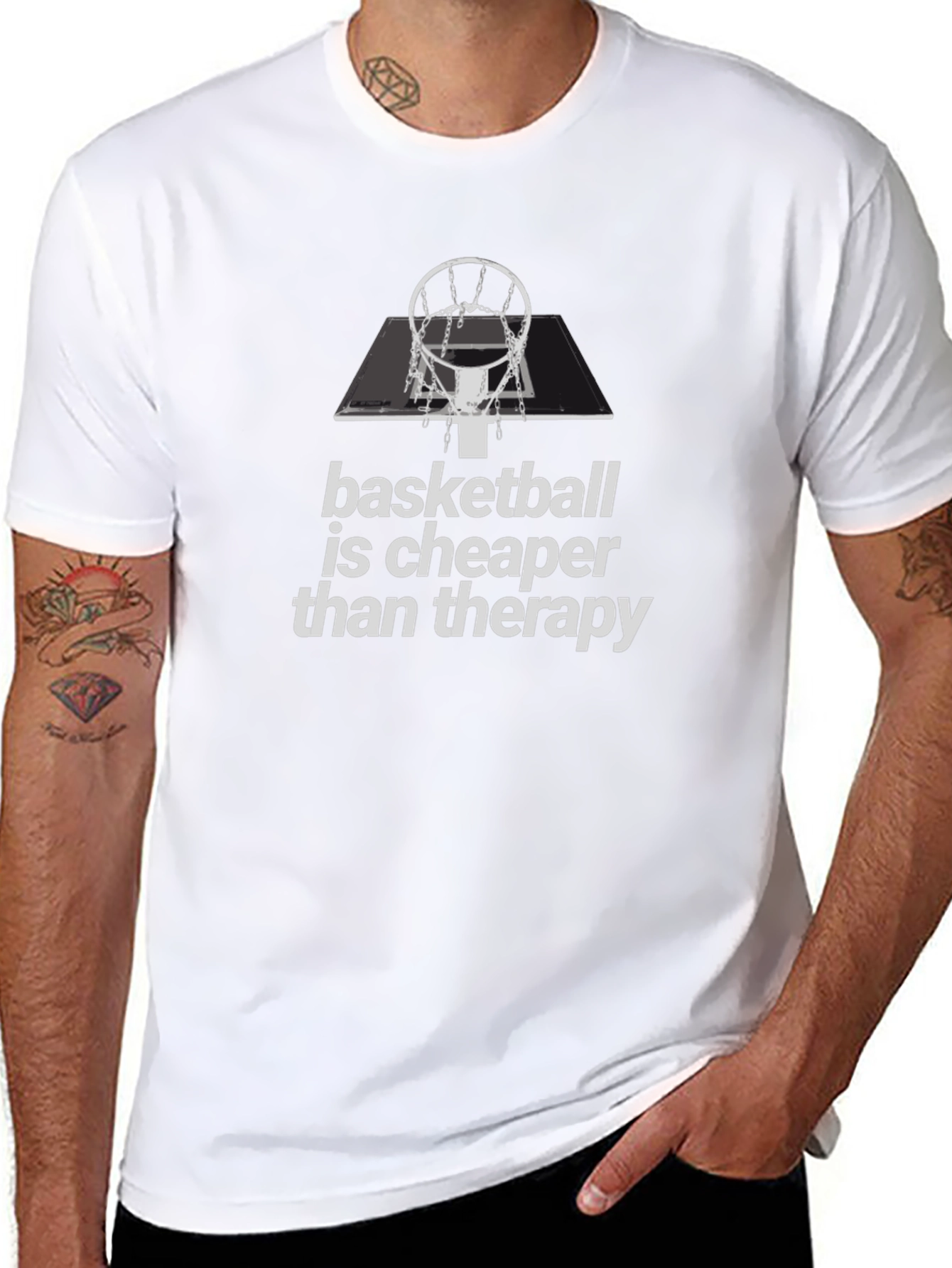 Basketball is Cheaper Than Therapy Graphic Tee