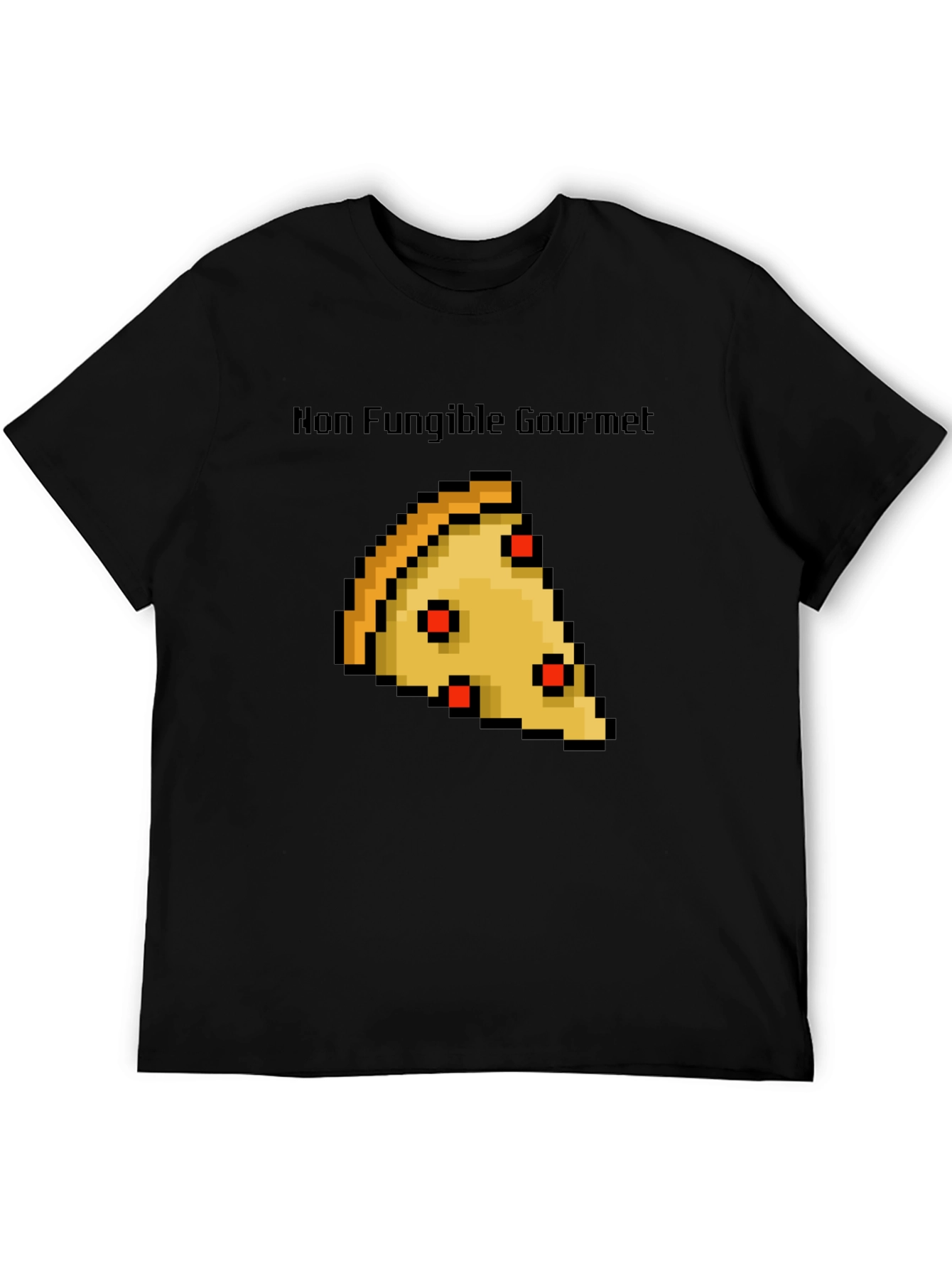 Non Fungible Gourmet Pixel Pizza Slice Graphic T-Shirt