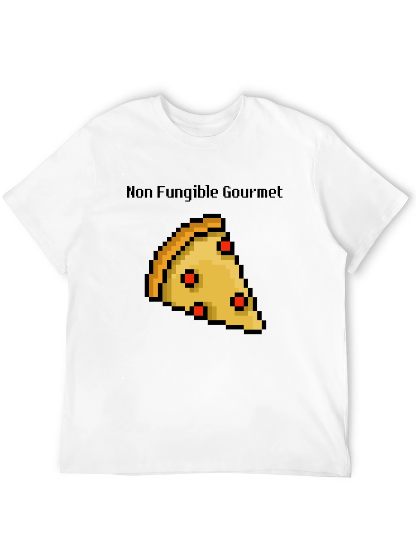 Non Fungible Gourmet Pixel Pizza Slice Graphic T-Shirt