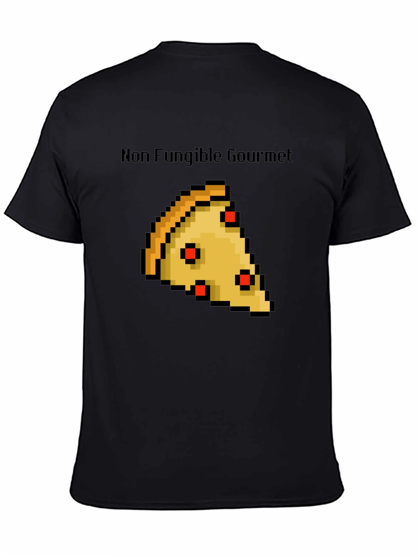 Non Fungible Gourmet Pixel Pizza Slice Graphic T-Shirt