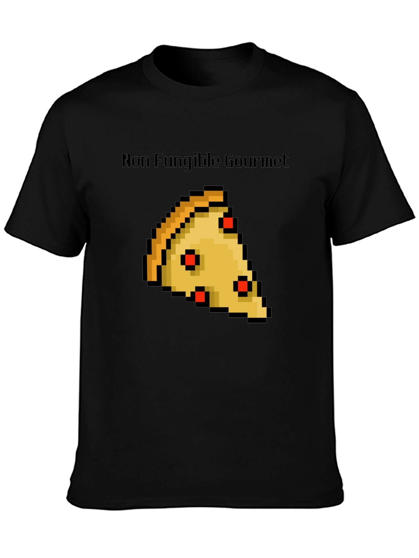 Non Fungible Gourmet Pixel Pizza Slice Graphic T-Shirt