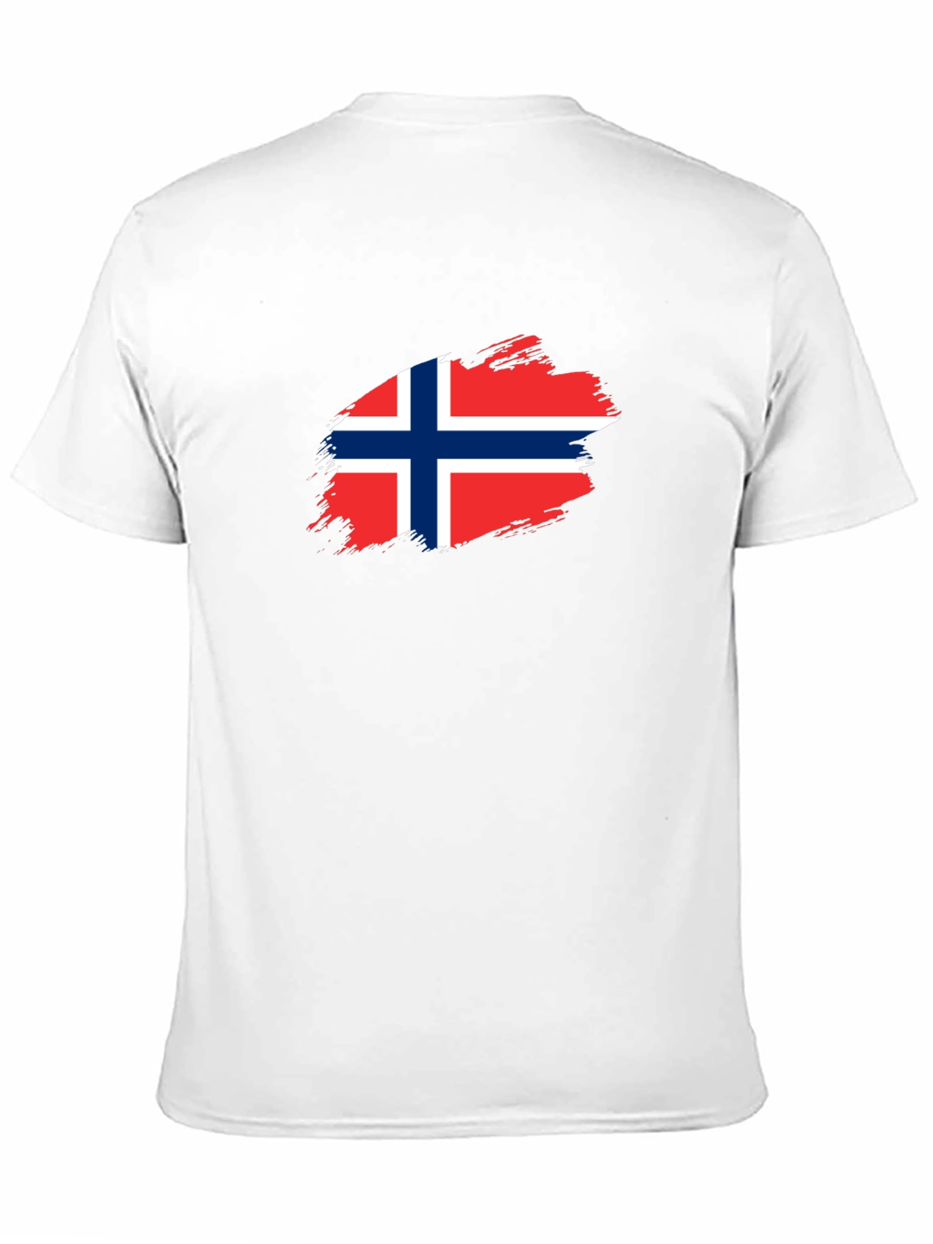 Norway Flag Brushstroke Mens Black T-Shirt
